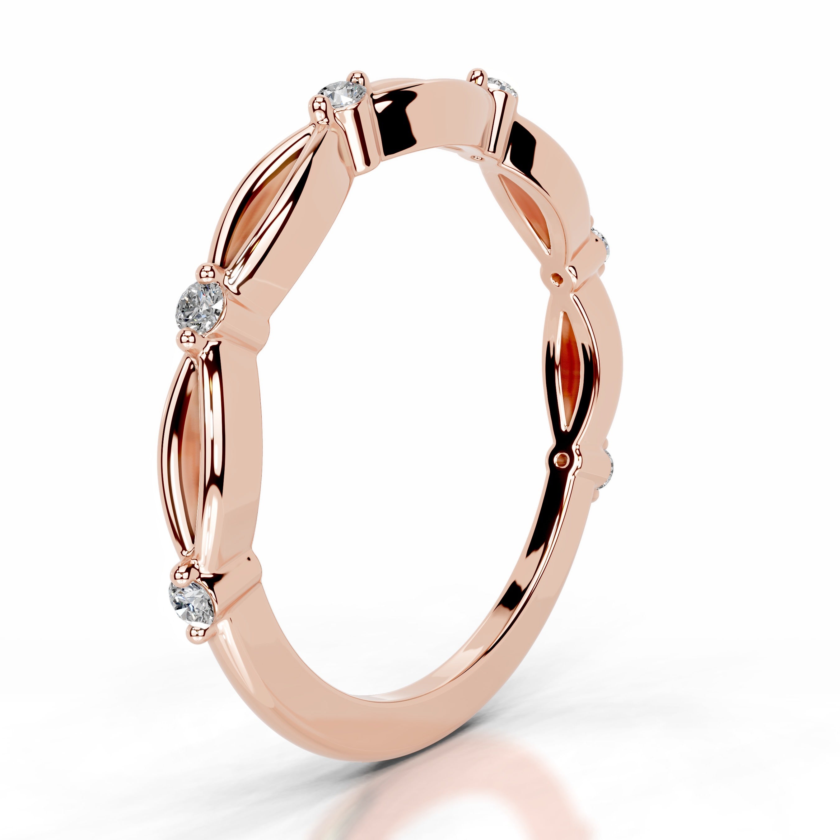 Laina Lab Grown Diamond Wedding band - 14K Rose Gold、mySite、hinf8tx79