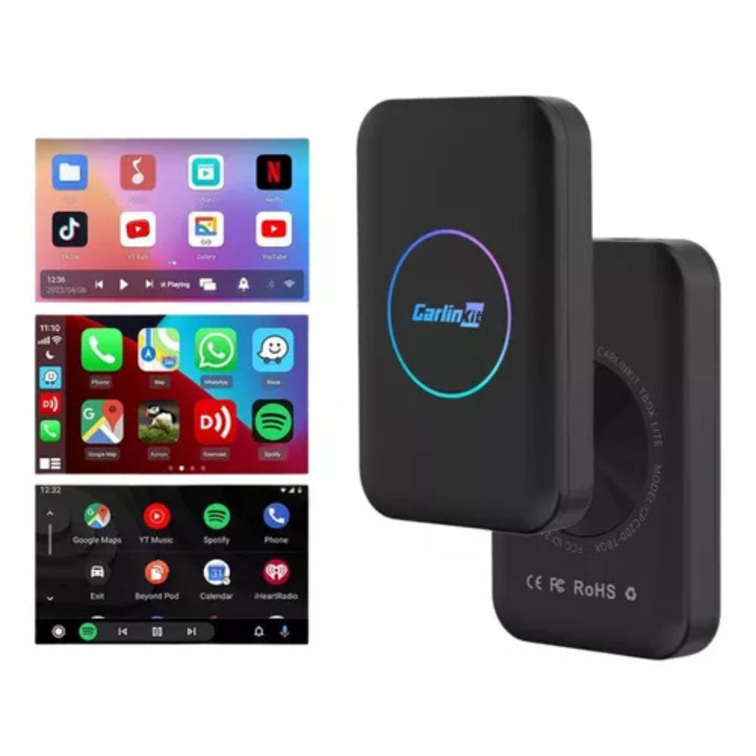 CarlinKit Adaptador Universal TBox Lite 5.0 Wireless com Android 10.0 para CarPlay e Android Auto、mySite、fannypackpong