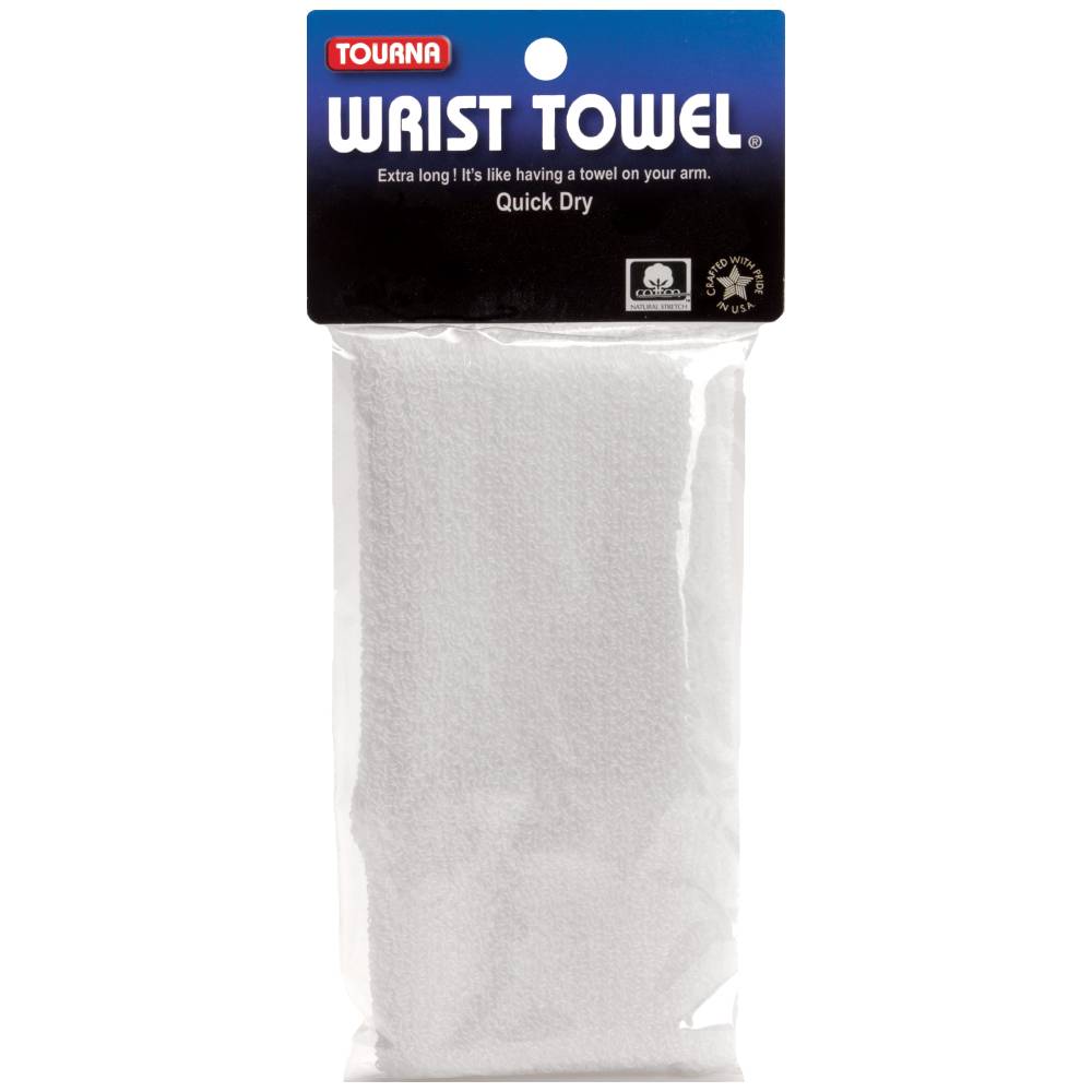 Tourna Wrist Towel 6 Extra Wide Wristband (White)