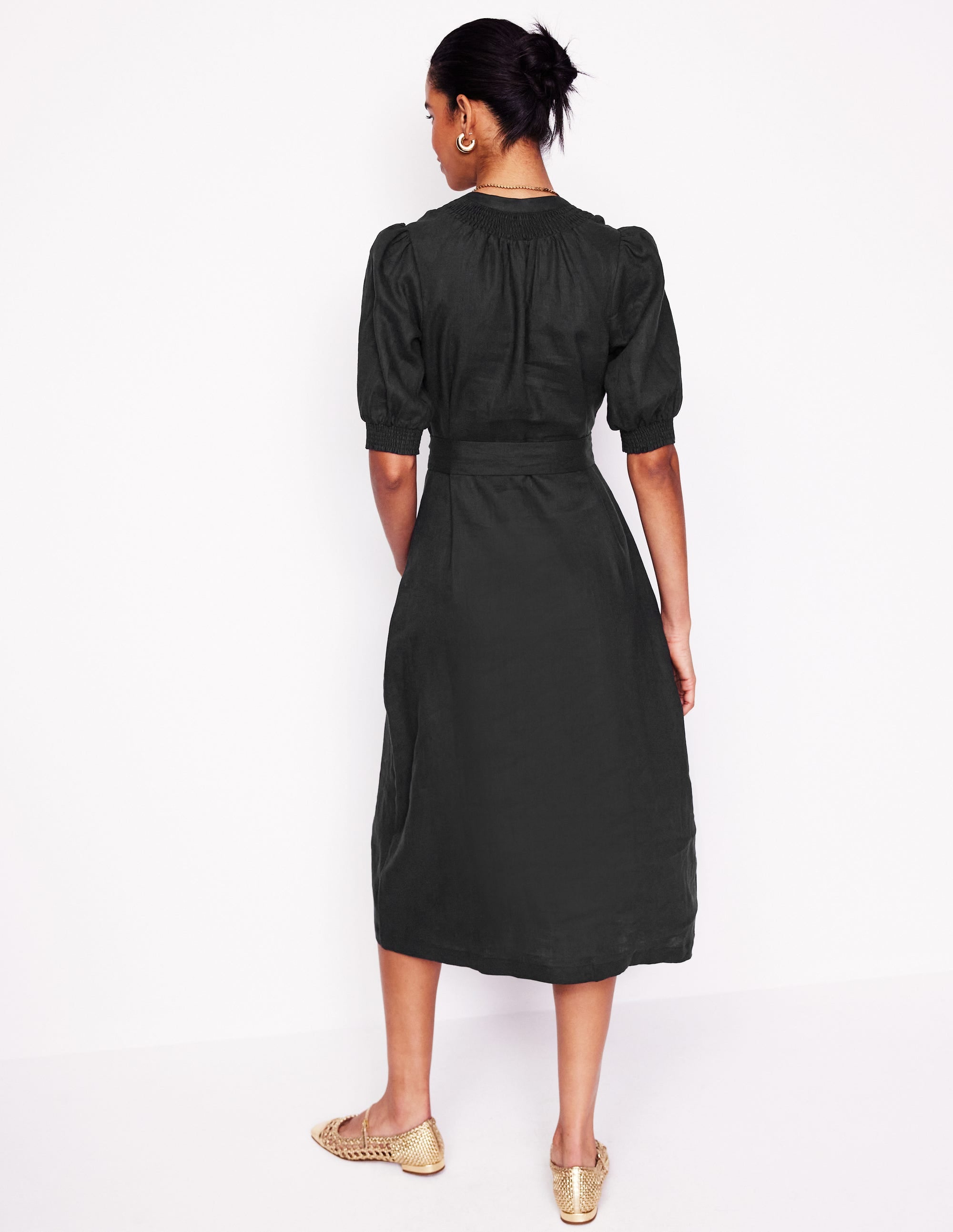  Ada Linen Midi Dress-Black、mySite、ashleygrahame