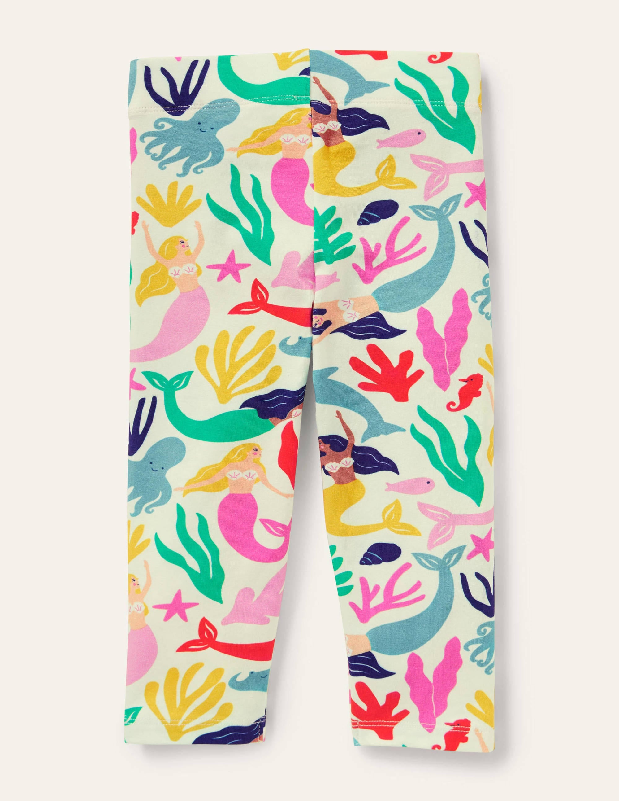  Fun Cropped Leggings-Ivory Mermaid Collage、mySite、ashleygrahame