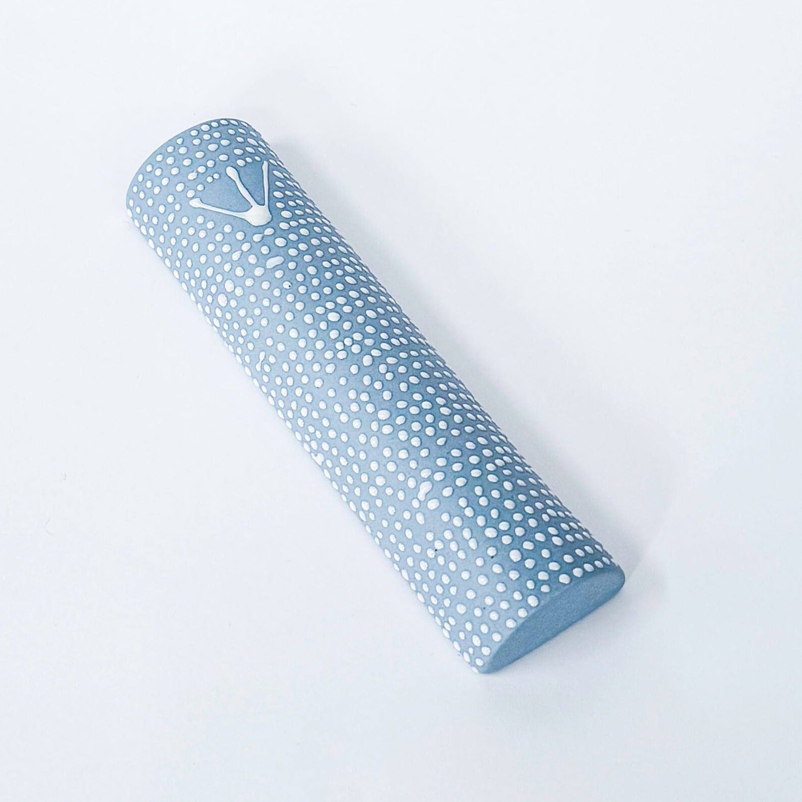 Sky Blue and White Dots Mezuzah Case by Maiyan Ben Yona、mySite、topwebapps