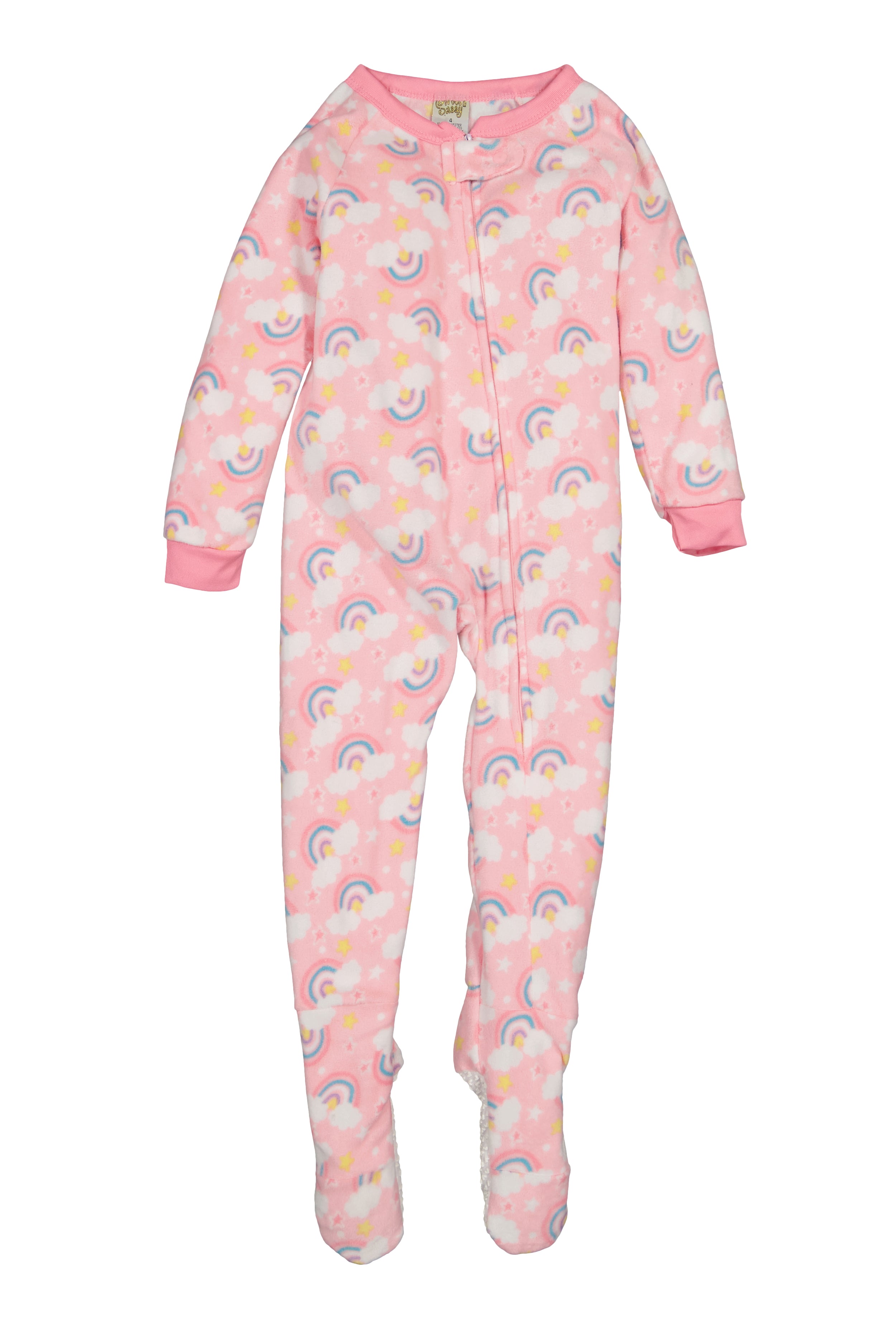 Girls Fleece Rainbow Print Footed Pajamas、mySite、camillekostekn