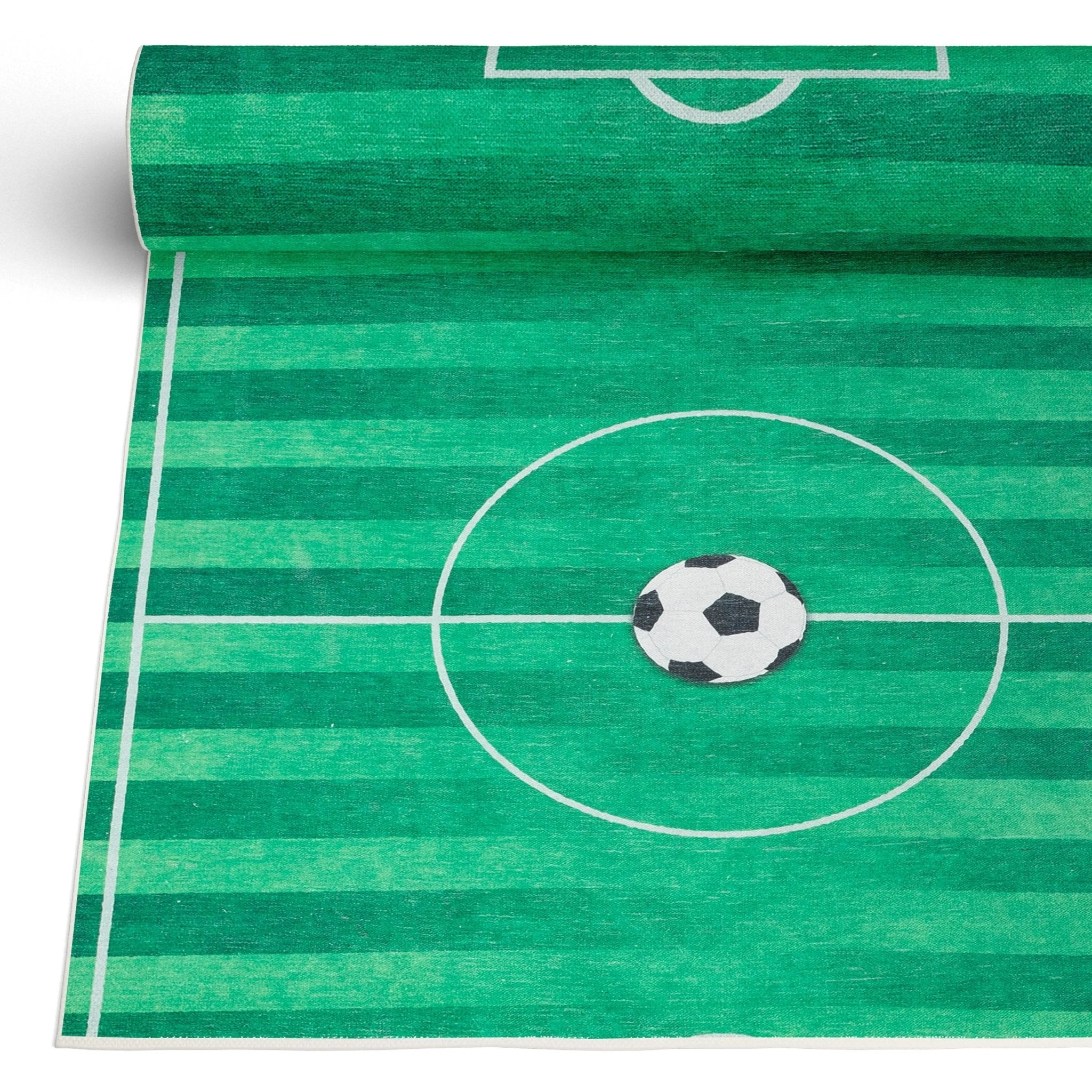 Soccer Field Modern Green Kids Flat-Weave Rug、mySite、gigharbornorthrealestate