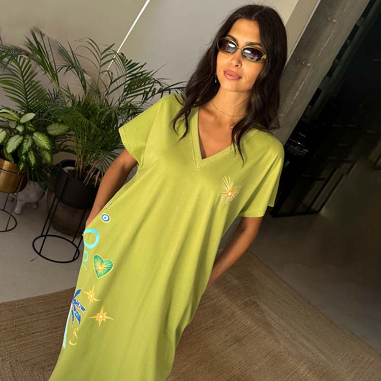 Olive Charms T Shirt Dress、mySite、solidvoid