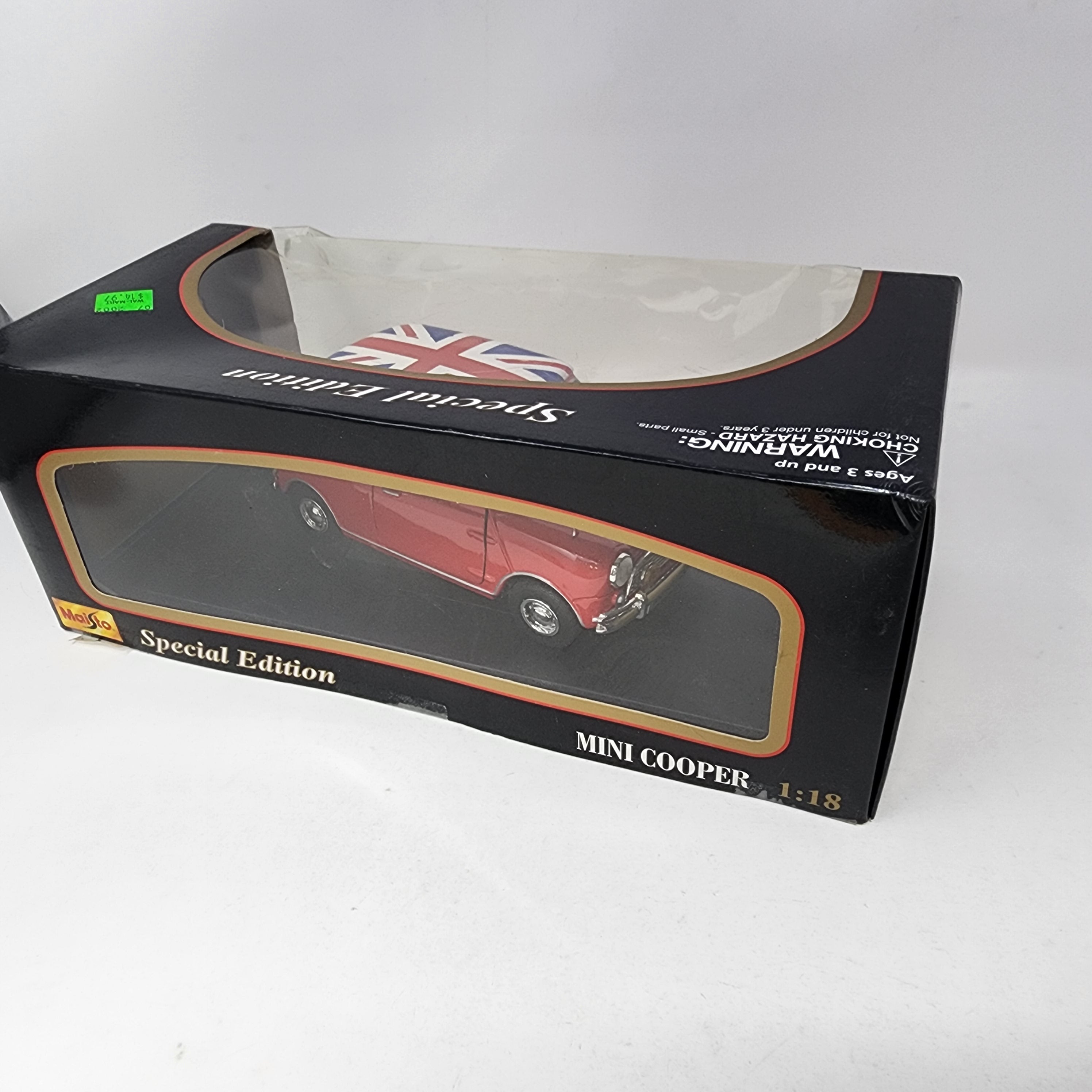 Mini Cooper * RED w/ UK Flag Roof * Maisto Special Edition 1/18 Scale、mySite、hgirdovlk