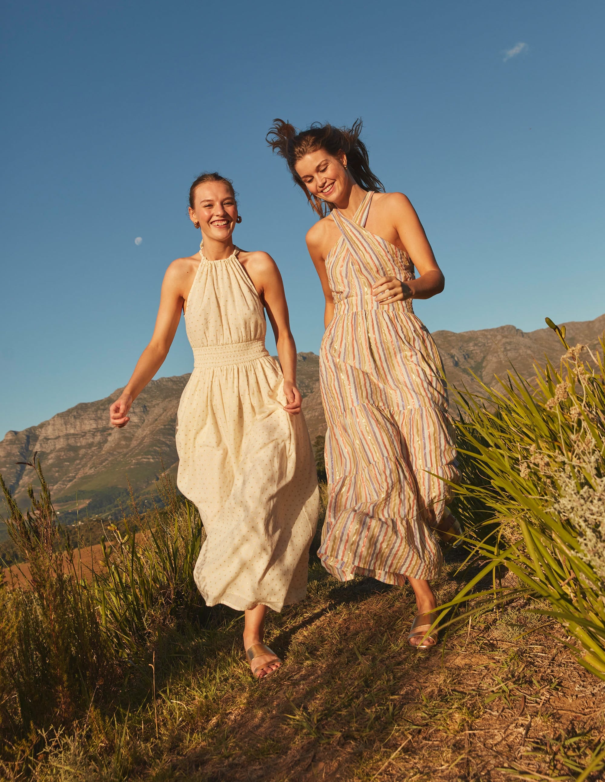  Metallic Detail Maxi Dress-Ivory, Gold Clip、mySite、ashleygrahame