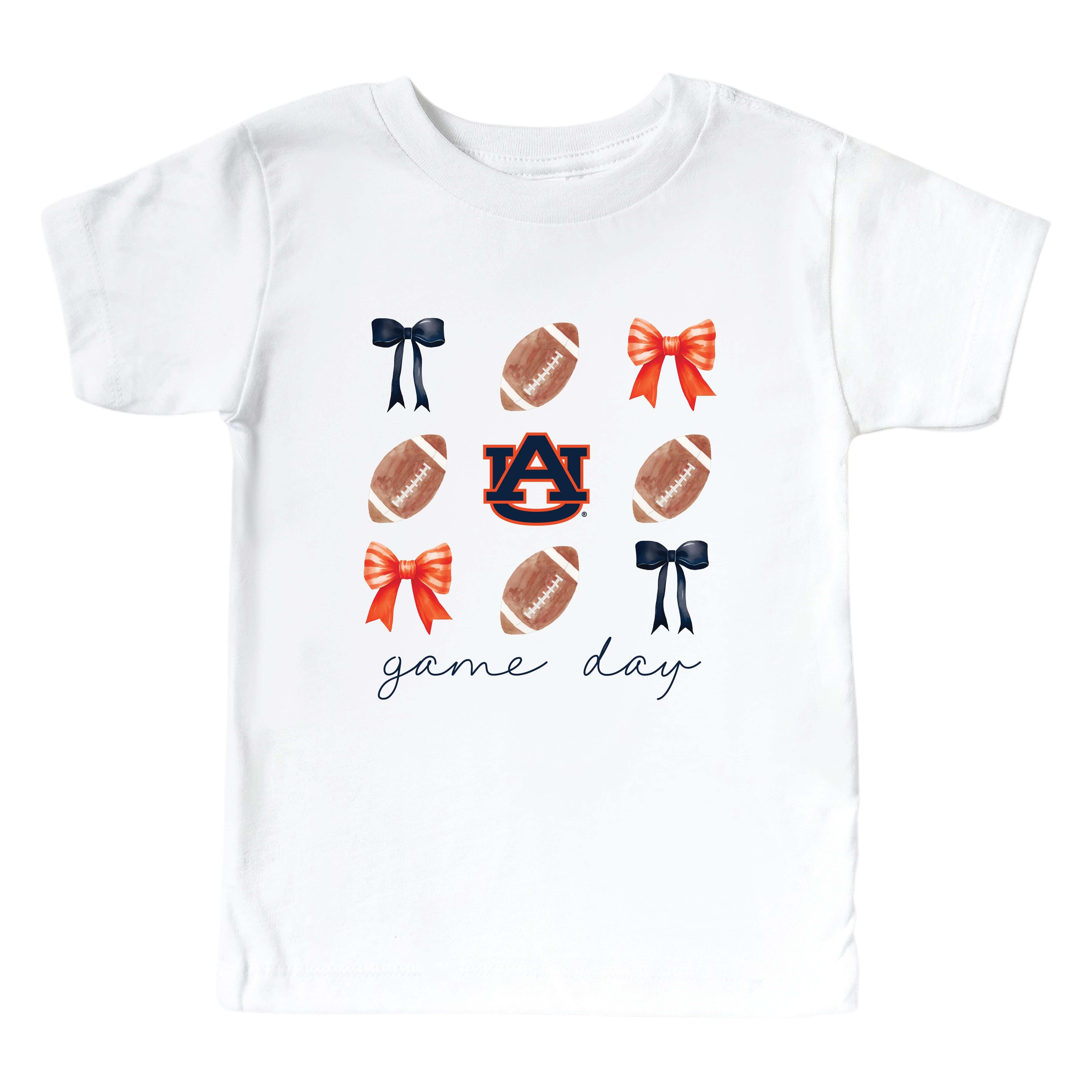  Auburn University | Footballs & Bows Kids Graphic Tee、mySite、layawaytickets