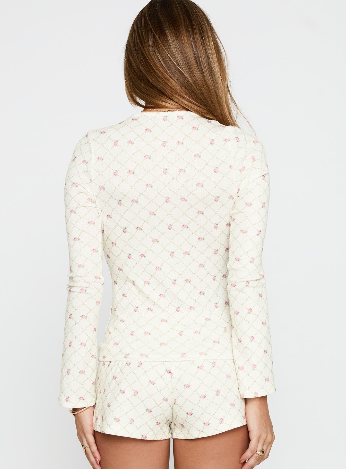 Captivation Tie Up Sleep Cardigan Pink Floral、mySite、solidvoid