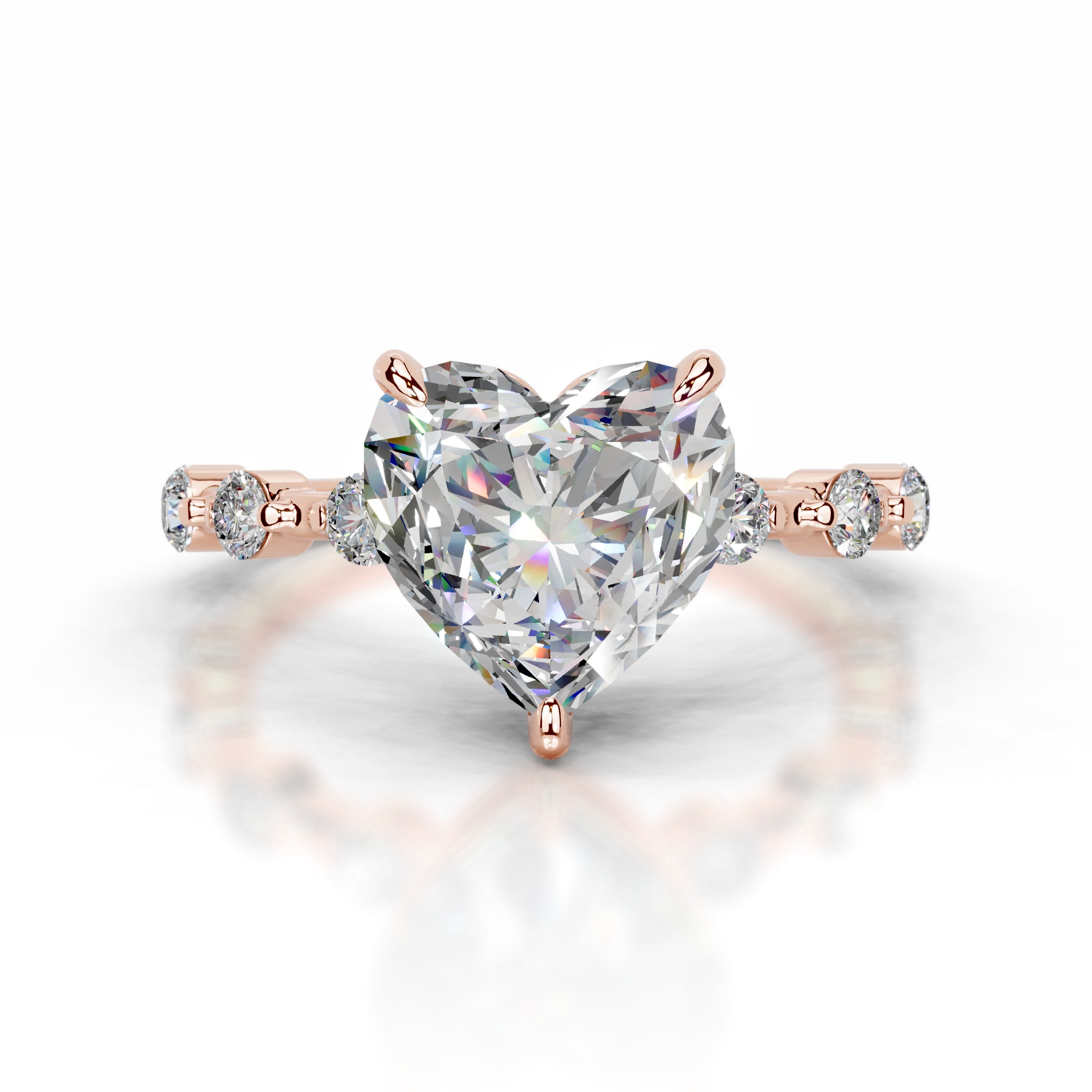 Bell Moissanite & Diamonds Ring - 14K Rose Gold、mySite、hinf8tx79