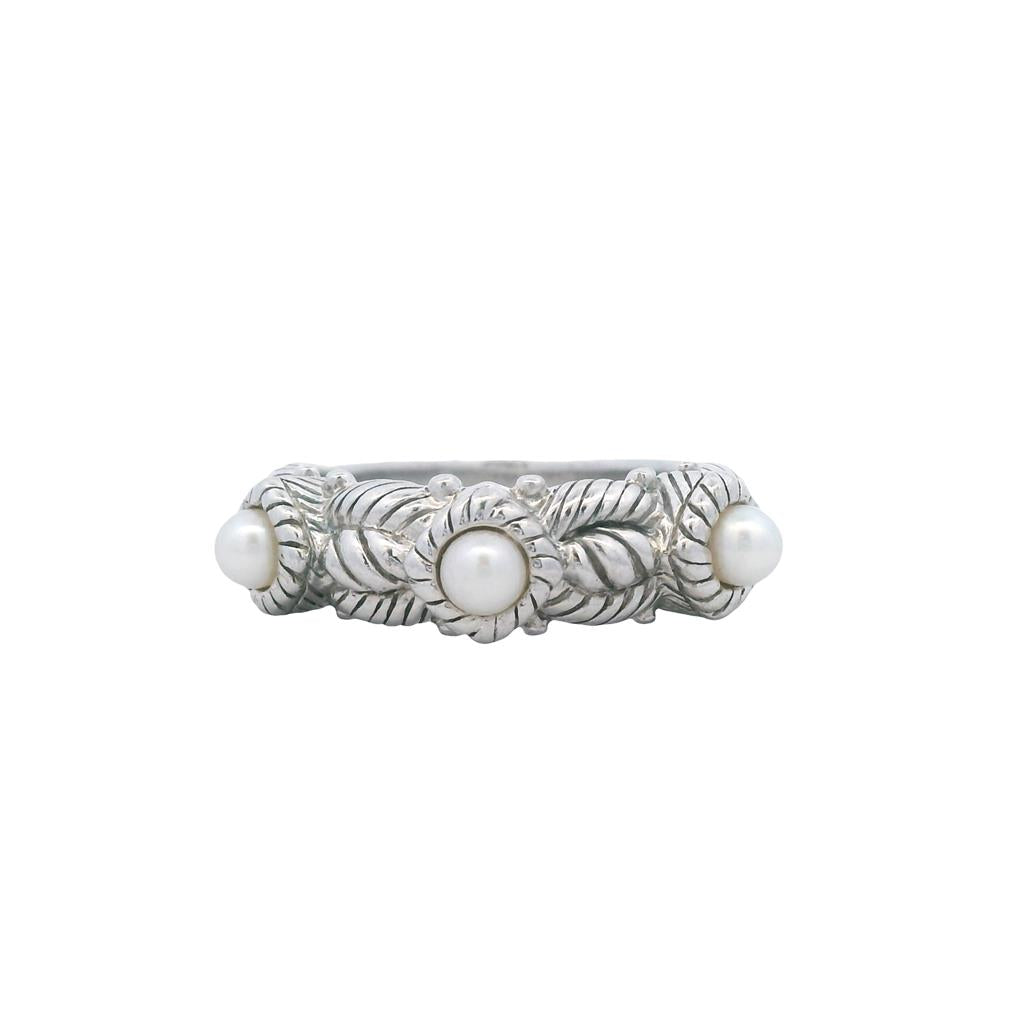 Estate Sterling Silver Judith Ripka Freshwater Pearl Band、mySite、botmansion