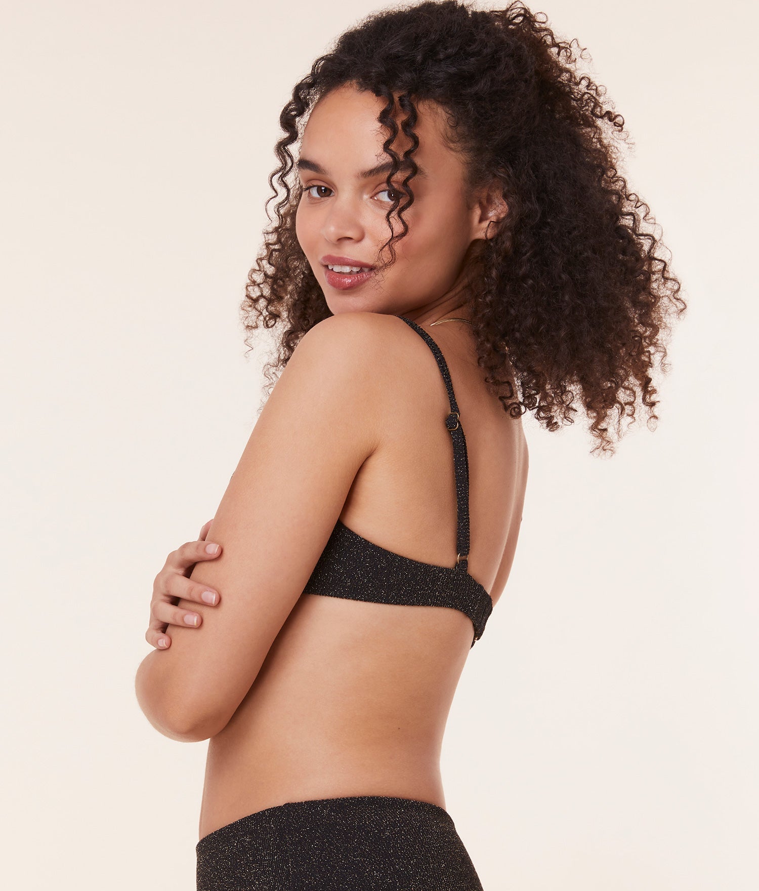  The Bermuda Bikini Top - Lurex Rib - Black、mySite、ashleygrahame