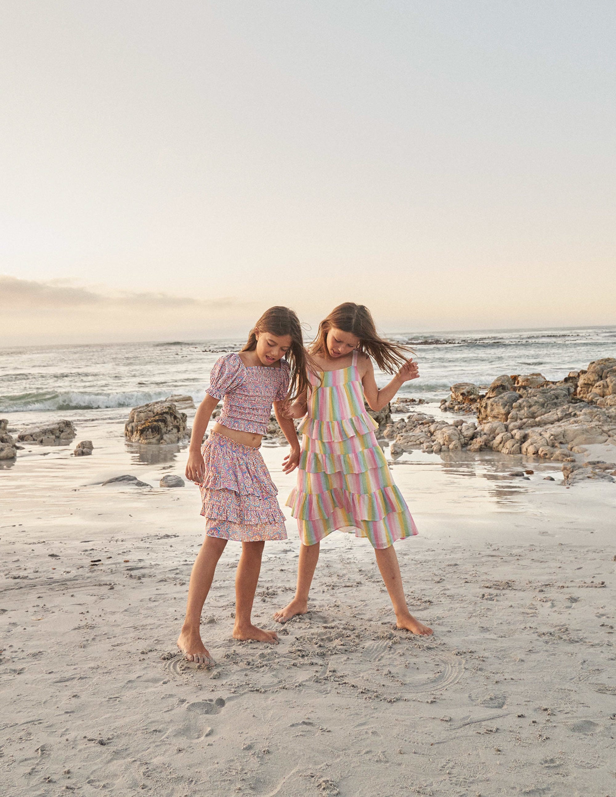  Ruffle Mini Skort-Lupin and Peach Paisley、mySite、ashleygrahame