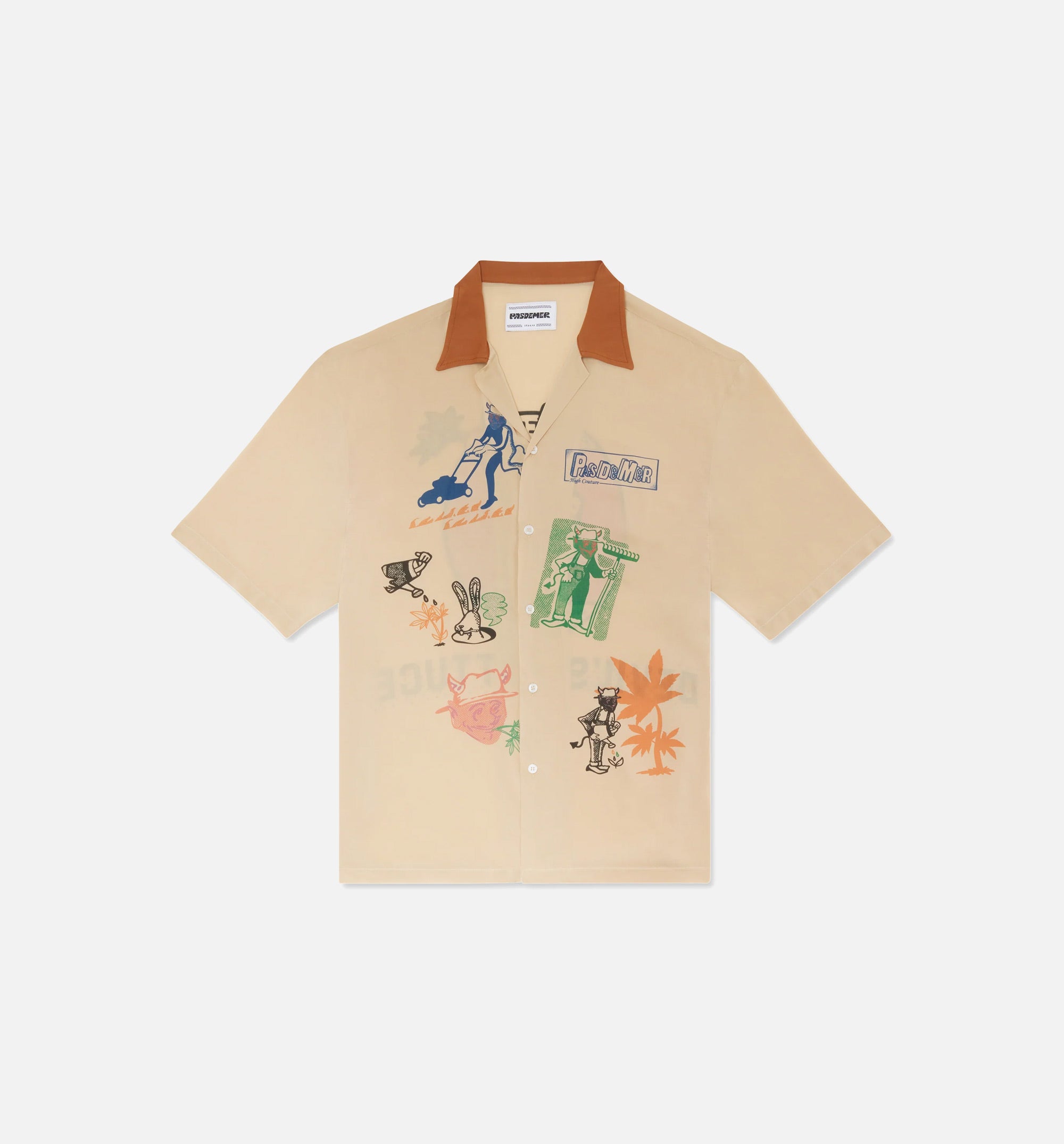 Hard Times Devil's Lattuce Mens Short Sleeve Shirt - Beige、mySite、dreamappss