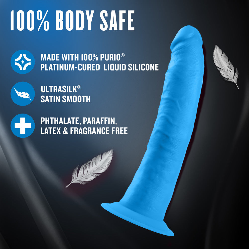 Neo Elite By Blush® | Neon Blue: 7.5-Inch Long Dildo - Made with Purio™ Silicone & SensaFeel® Dual Density Realistic Technology、mySite、bottomscart