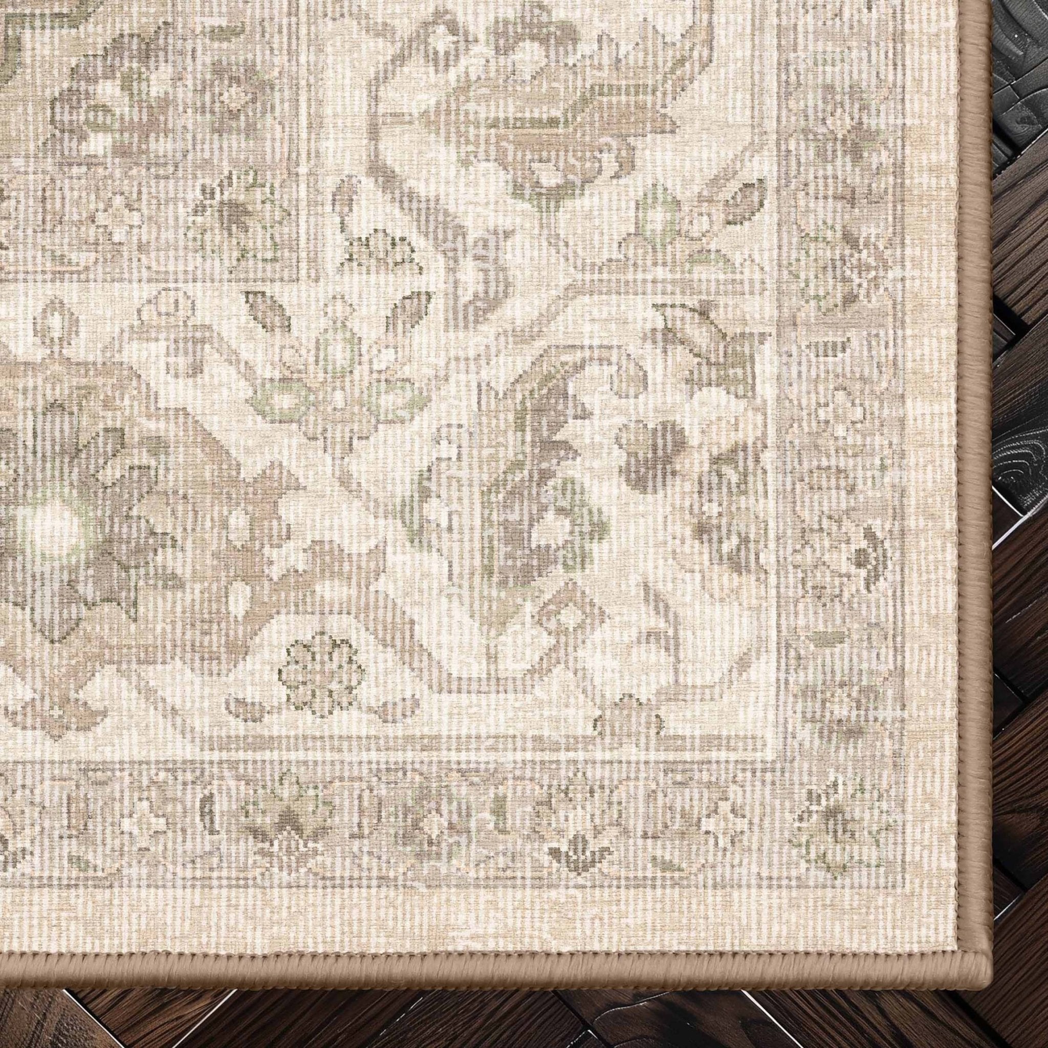 Summit Vintage Medallion Diamond Pattern Rug - Easy Clean, Stylish Elegant Design、mySite、gigharbornorthrealestate