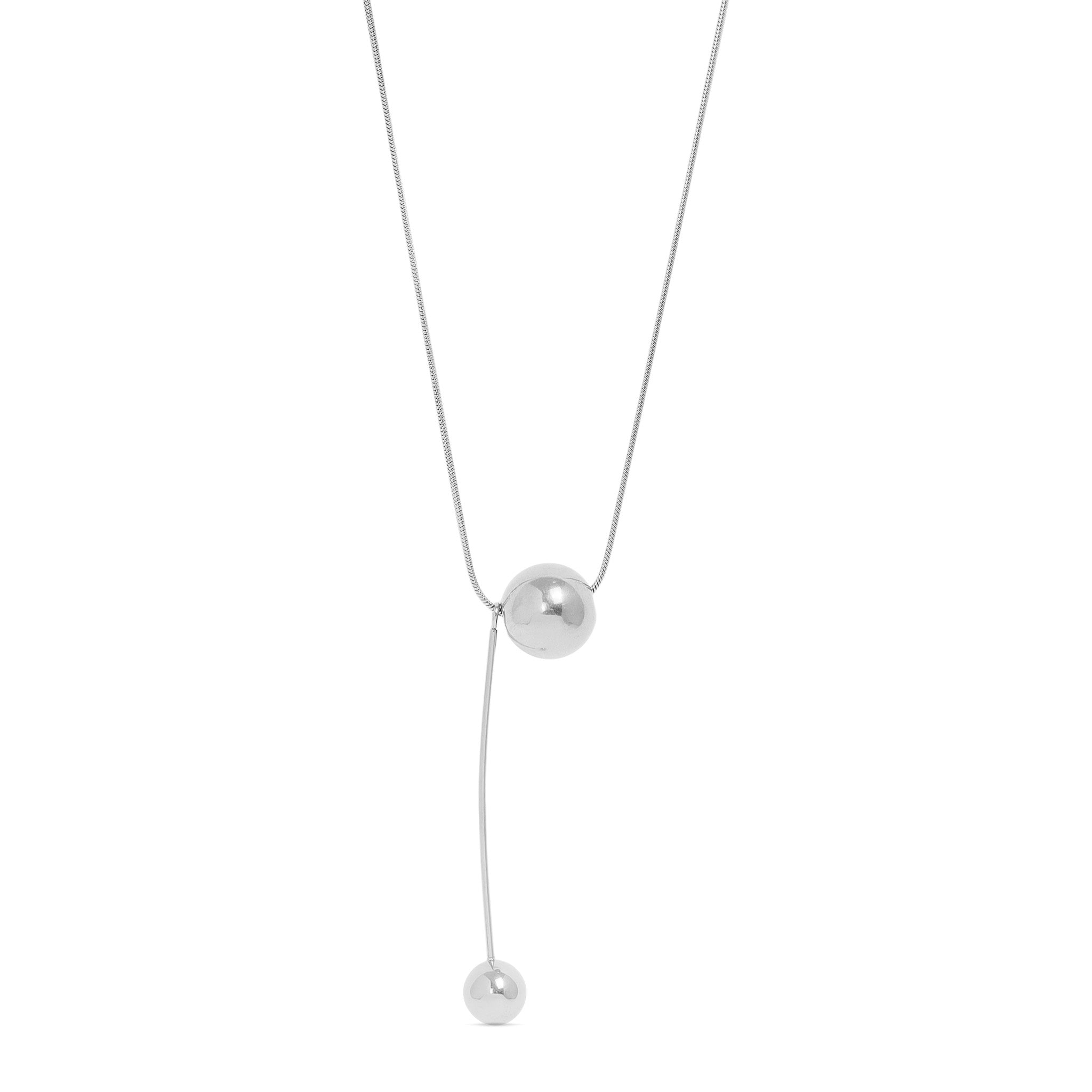 18K Gold PVD Stainless Steel Snake Chain Ball Pendant Necklace / CHN0024、mySite、dreamappss