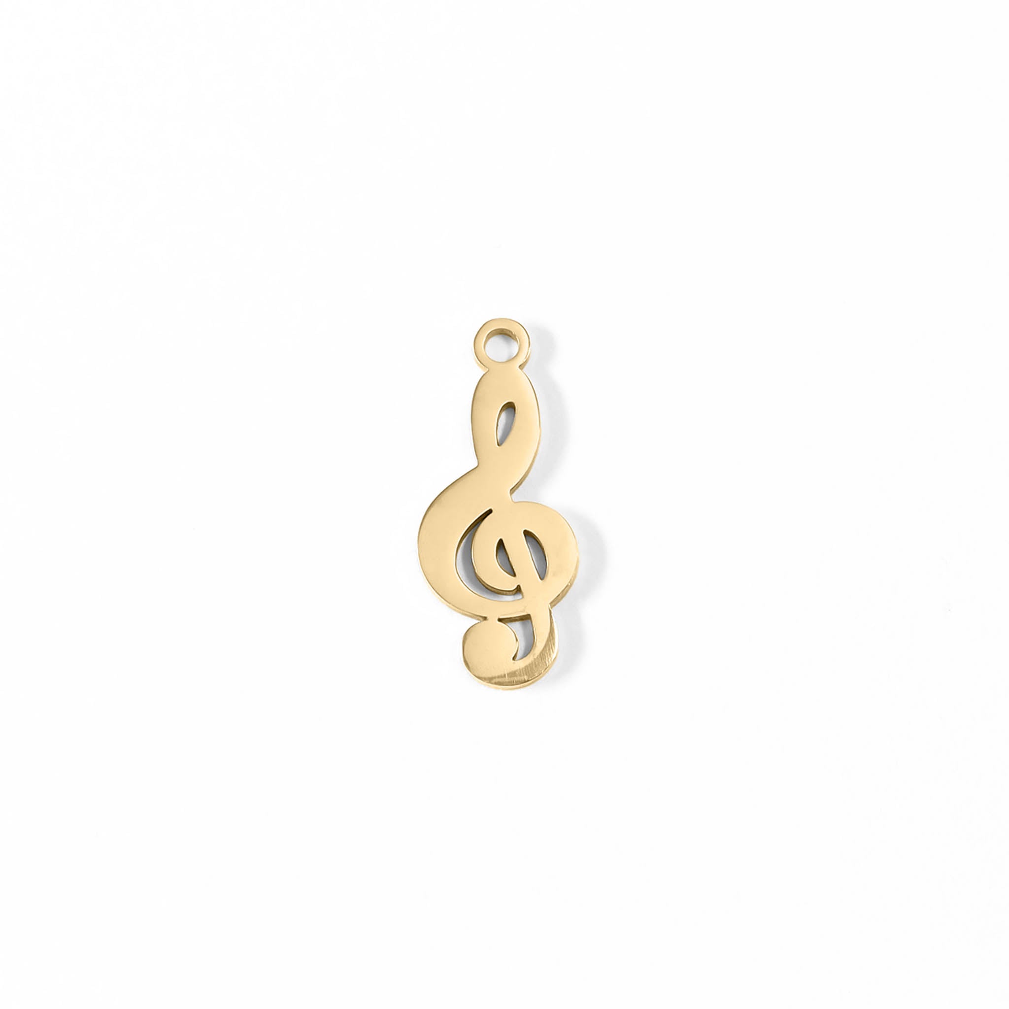 18K Gold PVD Stainless Steel Treble Clef Music Charm / PDL0077、mySite、dreamappss