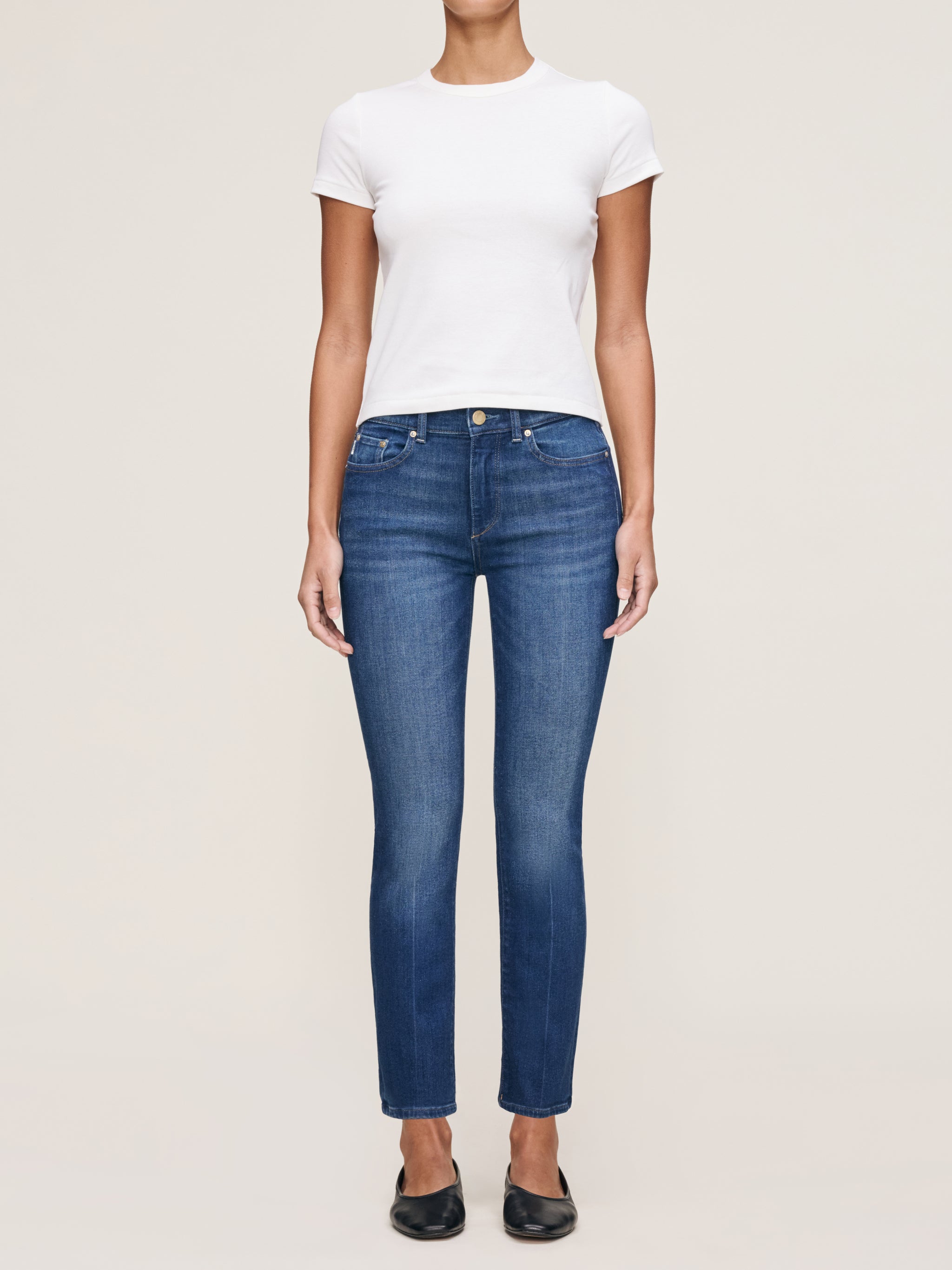 DL1961 Mara Straight: Mid Rise Instasculpt Ankle, Santa Monica、mySite、noshort