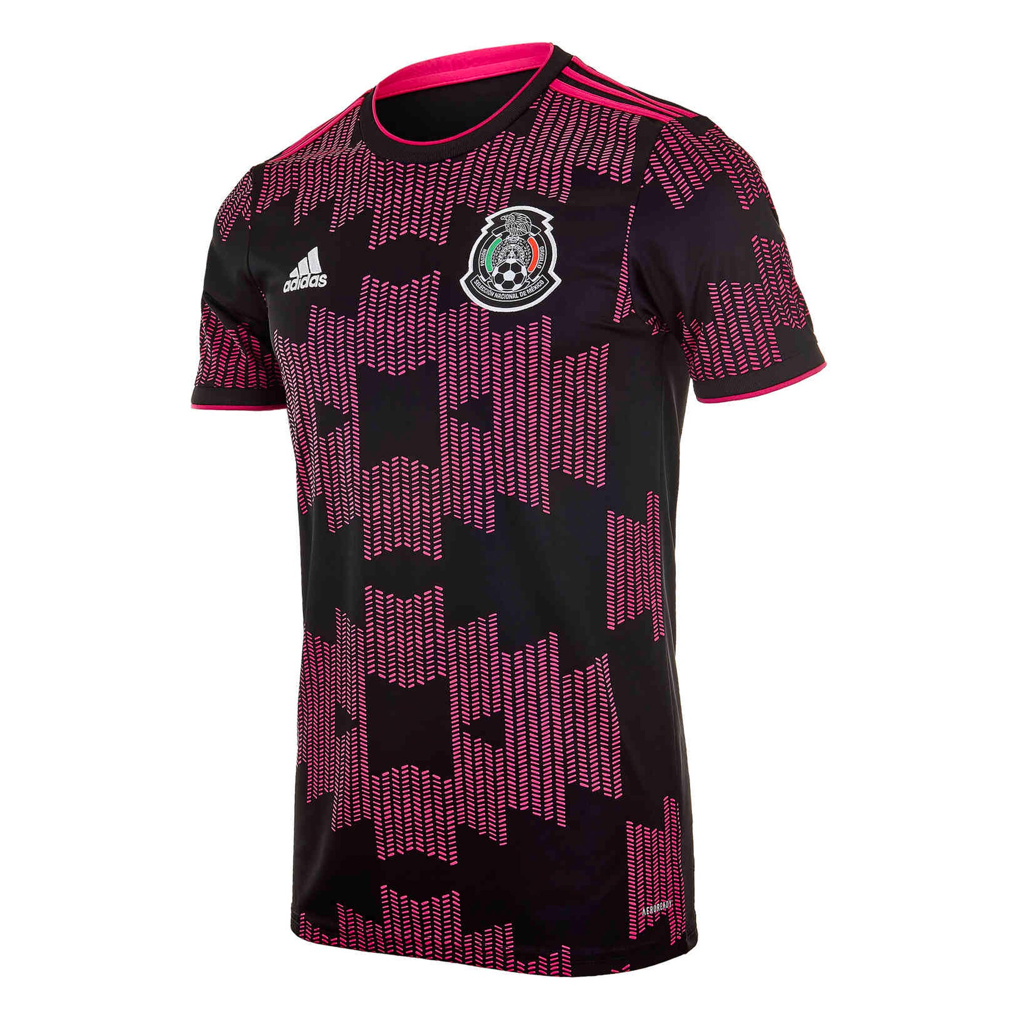 adidas Men's Mexico 2021/22 Home Jersey Black/Real Magenta、mySite、noshort