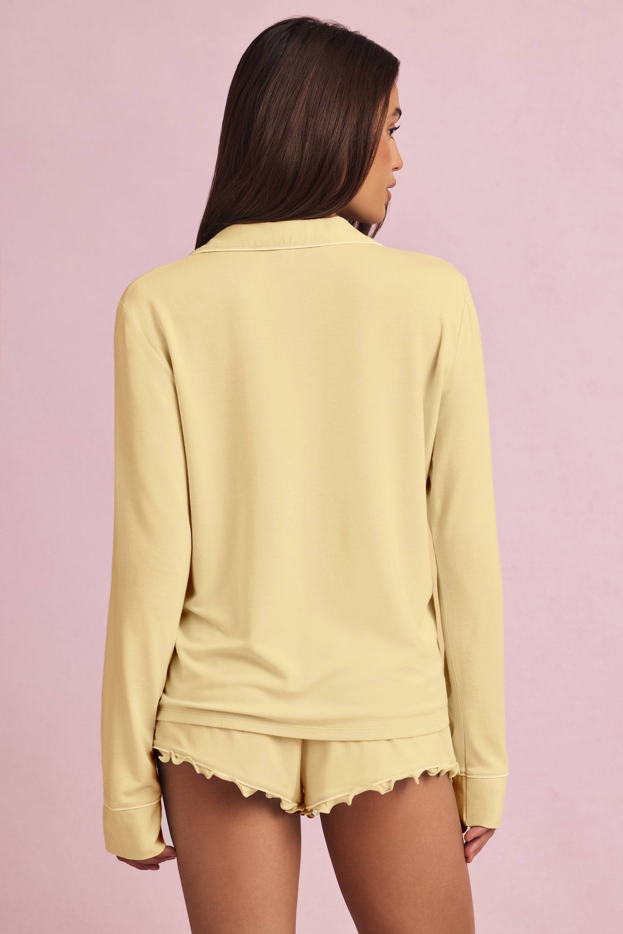  Long-Sleeve Pyjama Top in Pastel Yellow、mySite、sugarbowlscore