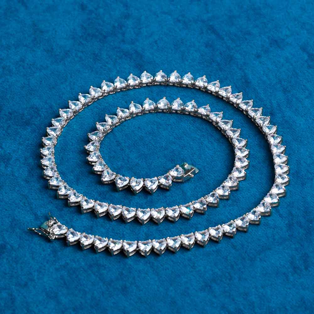 6MM Moissanite Heart Tennis Chain 14K Gold、mySite、hinf8tx79