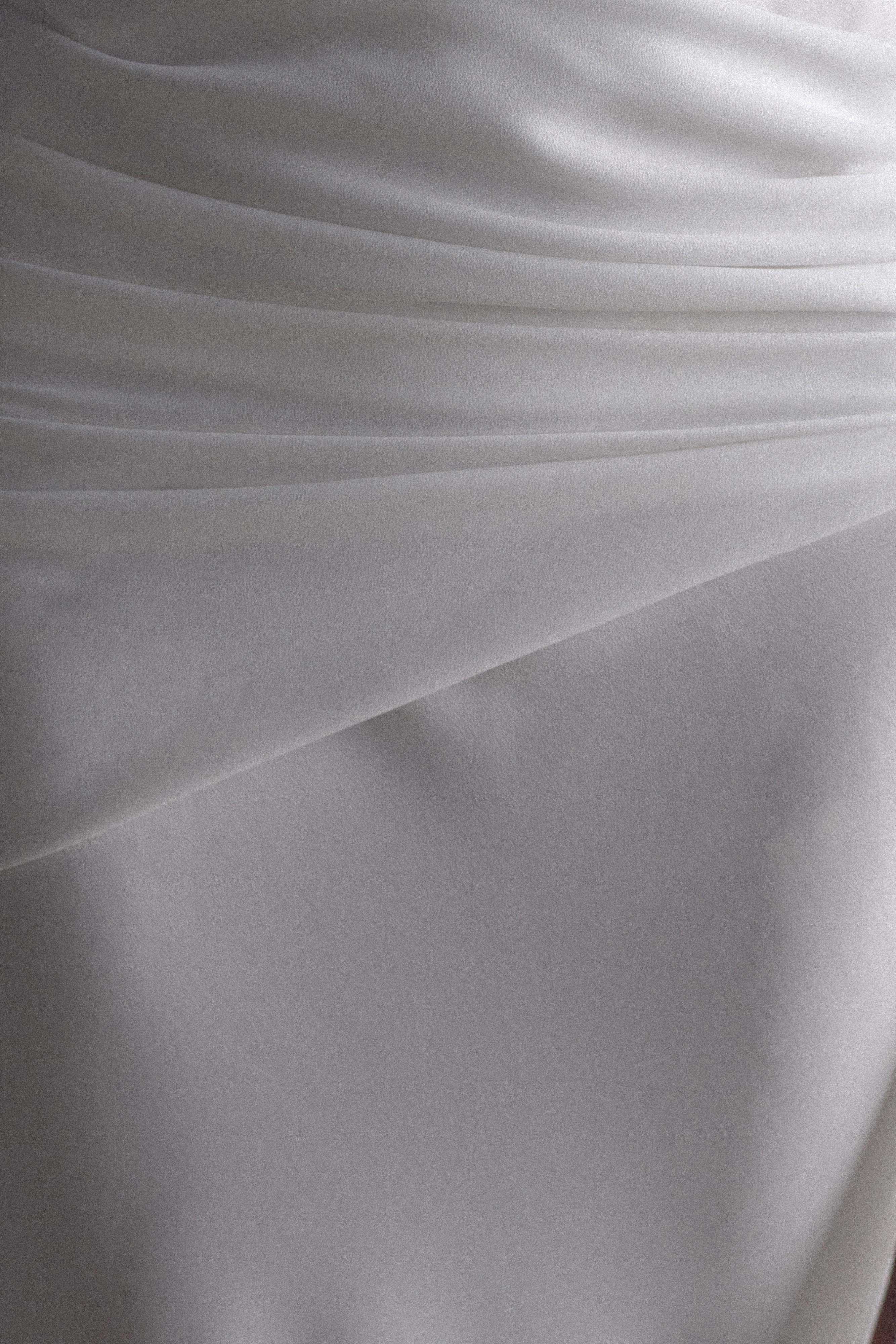 Giulia Chiffon Draped Maxi Dress - White、mySite、solidvoid