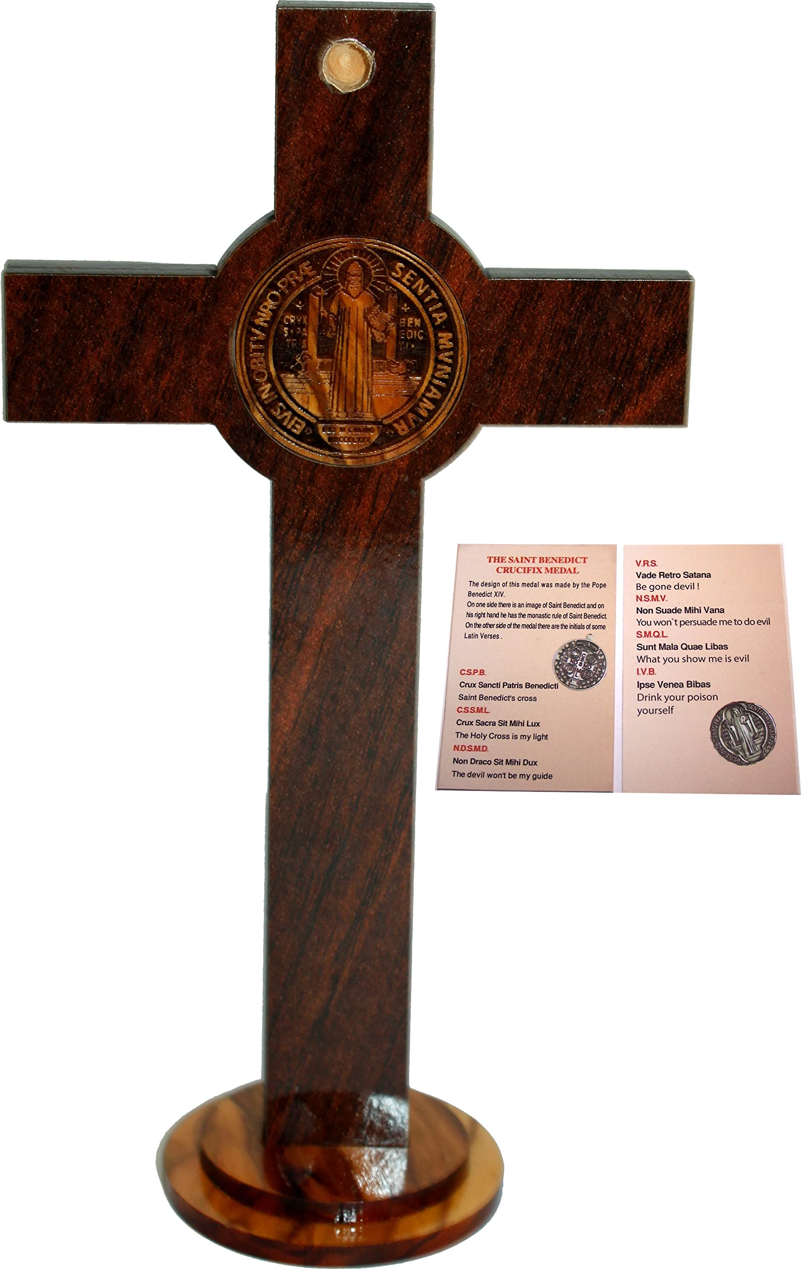  Holy Land Market Olive Wood Table and Wall St. Benedict Crucifix ( 6.75 Inches )、mySite、elrpsem3k