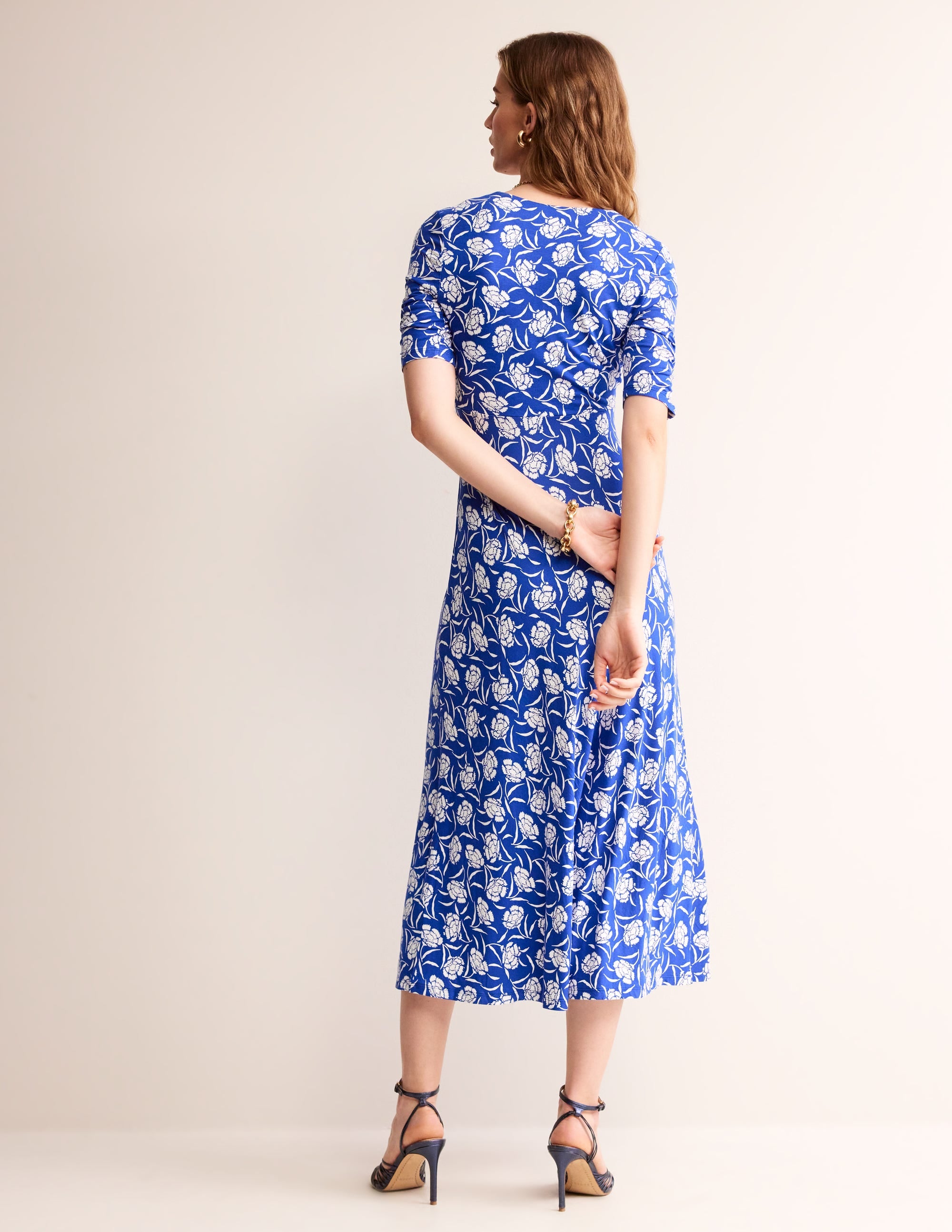  Rebecca Jersey Midi Tea Dress-Surf The Web, Peony Sprig、mySite、ashleygrahame