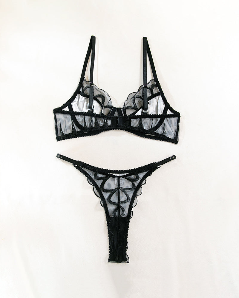 Lace Stitching Leopard Print Bra Set、mySite、bengalsvssteelers