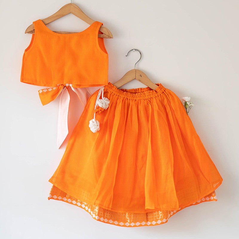 Cotton Lehenga Choli Set For Girls | Orange、mySite、camillekostekn