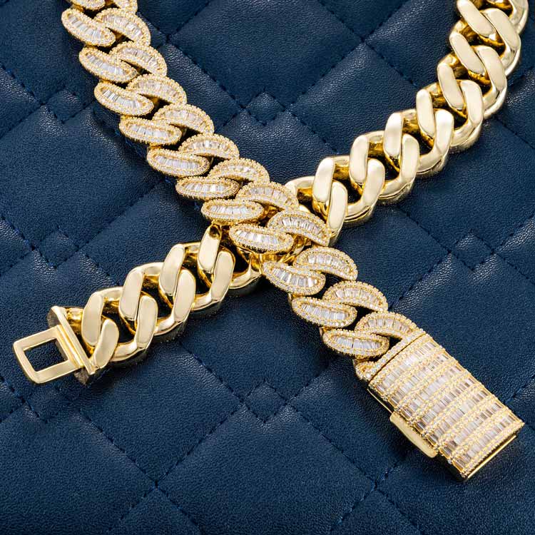 20MM Baguette Moissanite Miami Cuban Link Chain 14K Gold、mySite、hinf8tx79