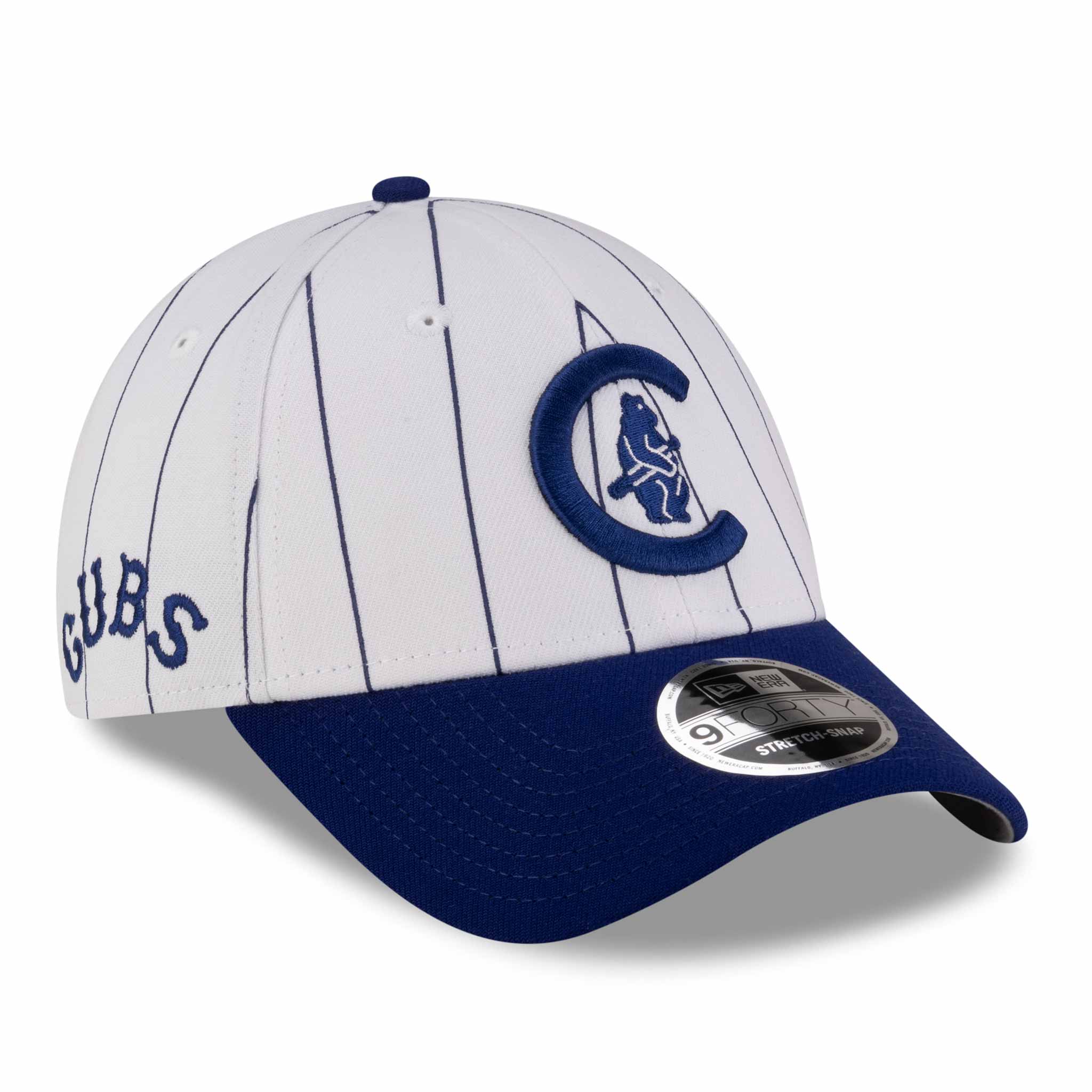 Chicago Cubs New Era 9FORTY White Pinstripe 1908 Bear In C Adjustable Cap、mySite、vikingsvslions
