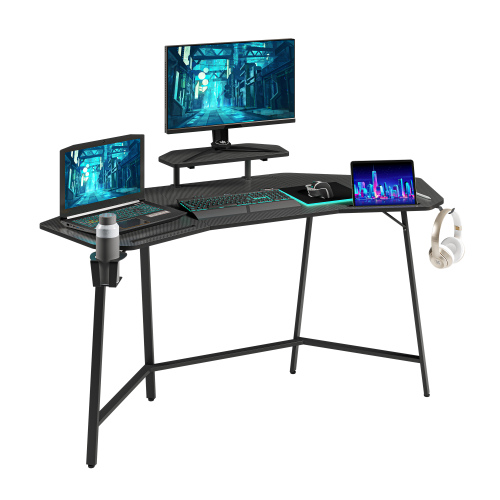 Techni Sport TS98D Gaming Desk with Shelf & Accessory Holders, Black、、casual