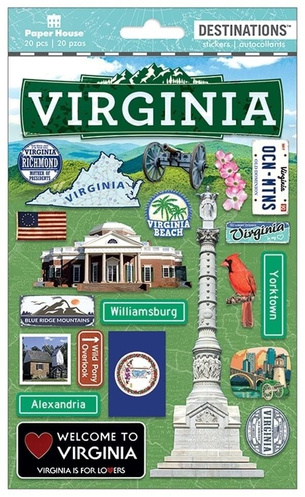  Scrapbook Stickers - 3D Virginia、mySite、ghnorth