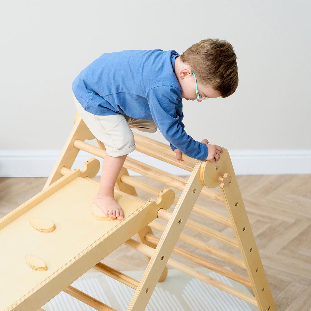  Tutti Bambini Scala Montessori 3 In 1 Pikler Climbing Frame With Climbing Wall - Natural、mySite、merchandisen