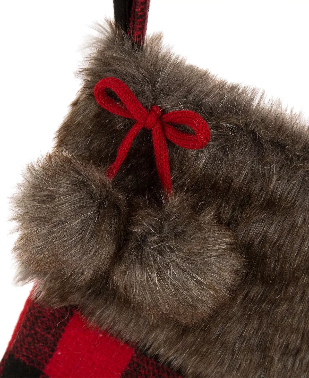 Buffalo Plaid Stocking Polyester Cotton Black and Red Plaid 21 L Imported、mySite、g9winljtr