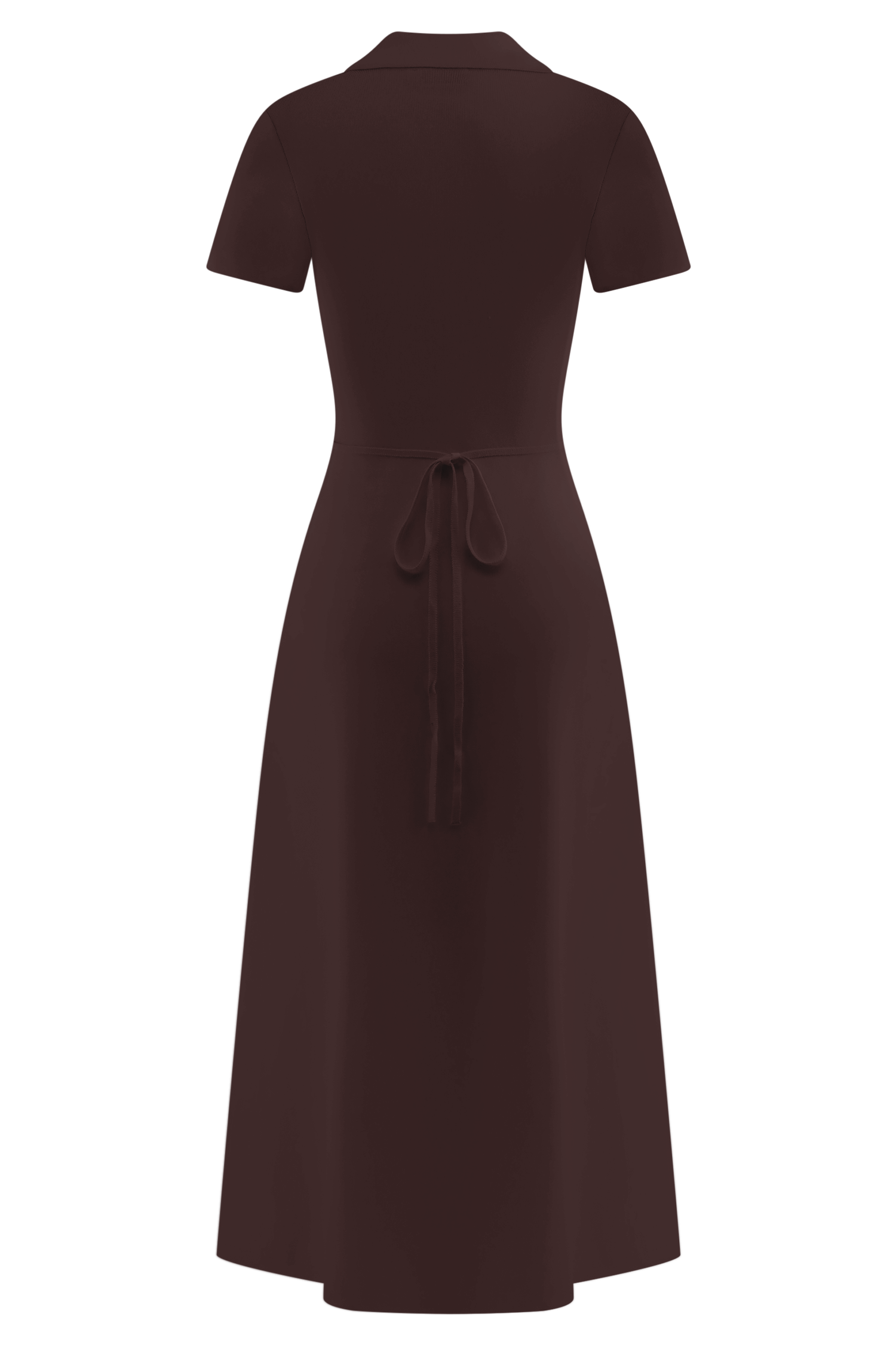 Pearson Short Sleeve Knit Midi Dress - Chocolate、mySite、solidvoid