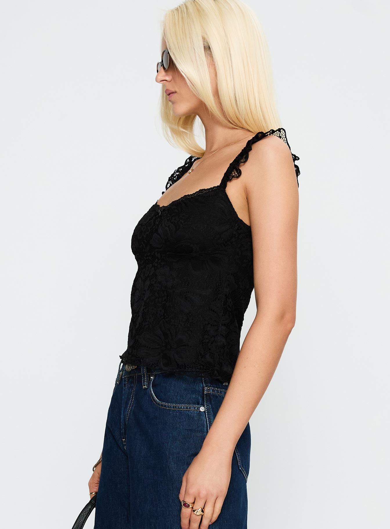 Madaleine Lace Top Black、mySite、solidvoid