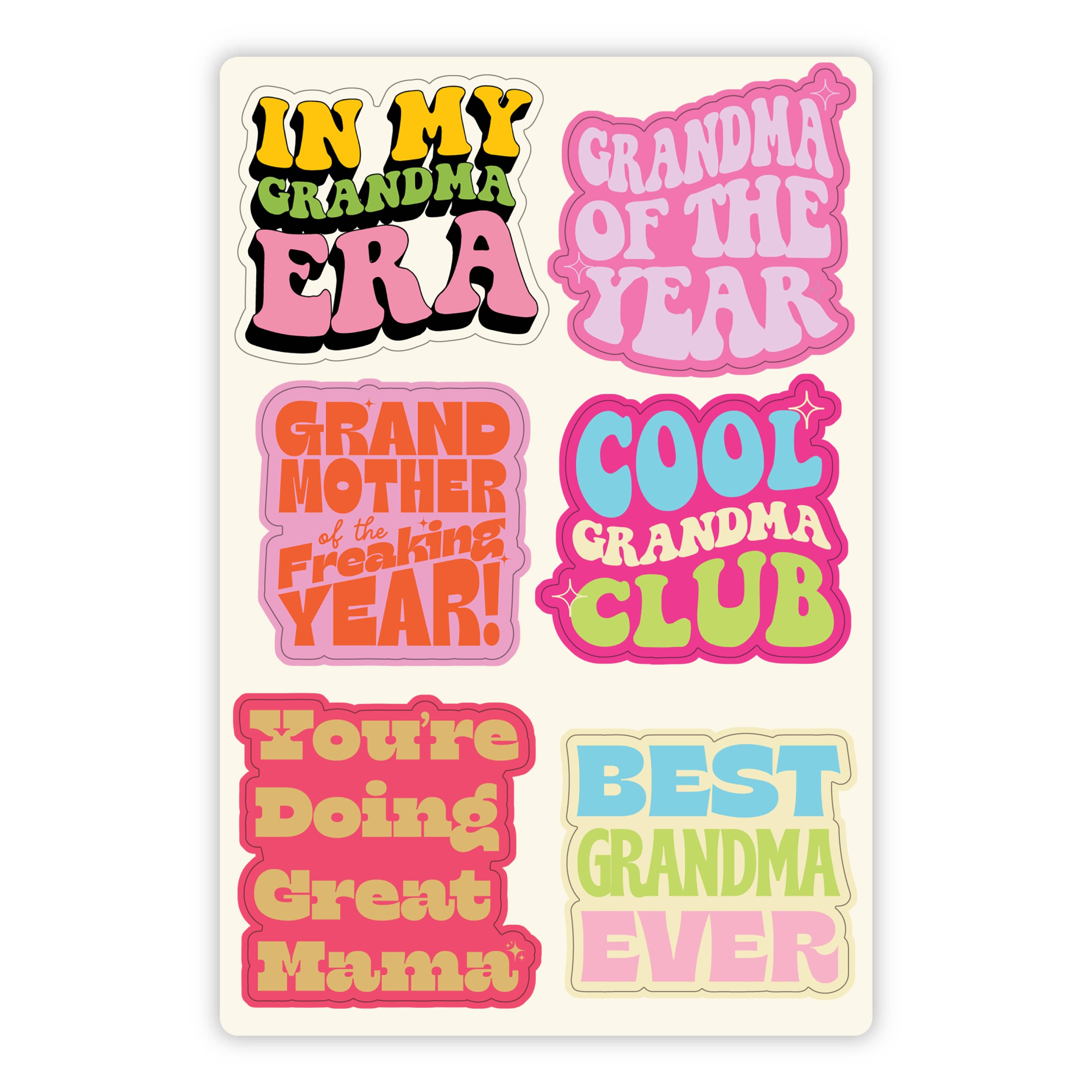  Grandma Stickers Mini Sticker Sheet、mySite、elrpsem3k