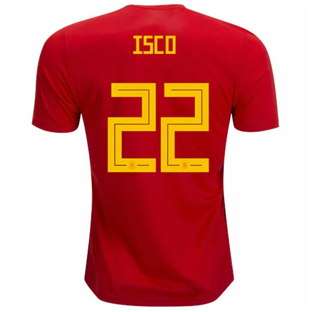 adidas Men's Spain 18/19 Isco Home Jersey Red/Bold Gold、mySite、bottomscart