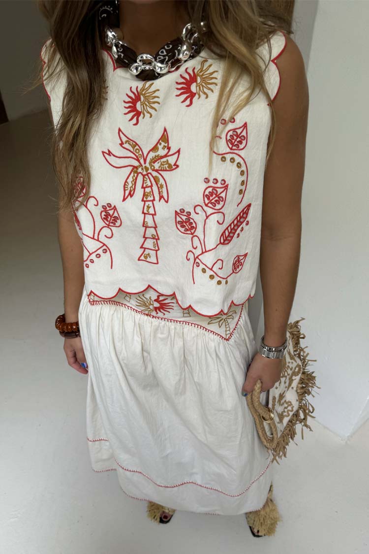 Cream and Red Pollenca Top、mySite、solidvoid