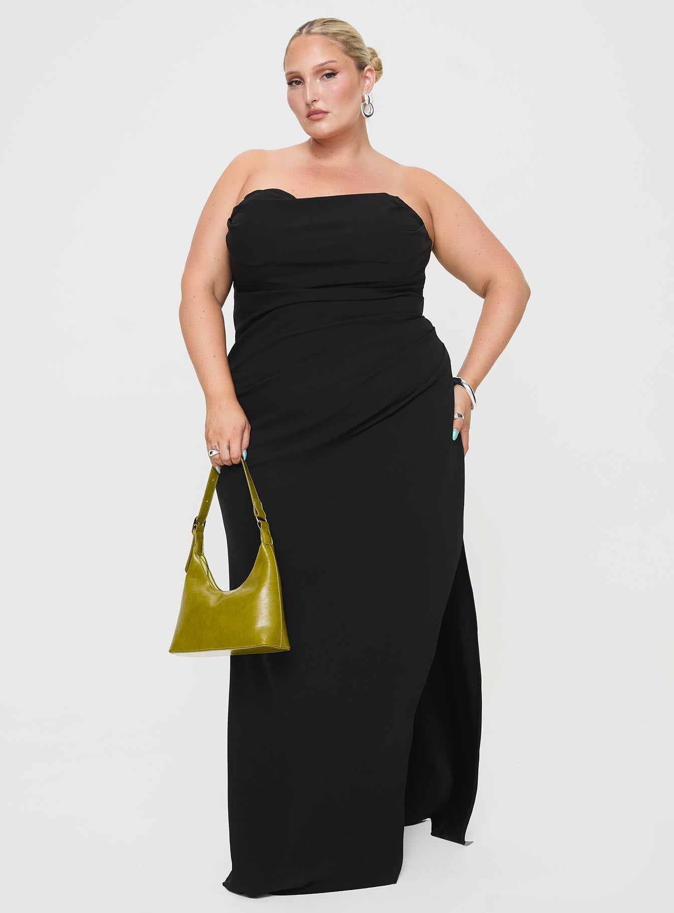 Ferri Strapless Maxi Dress Black Curve、mySite、solidvoid