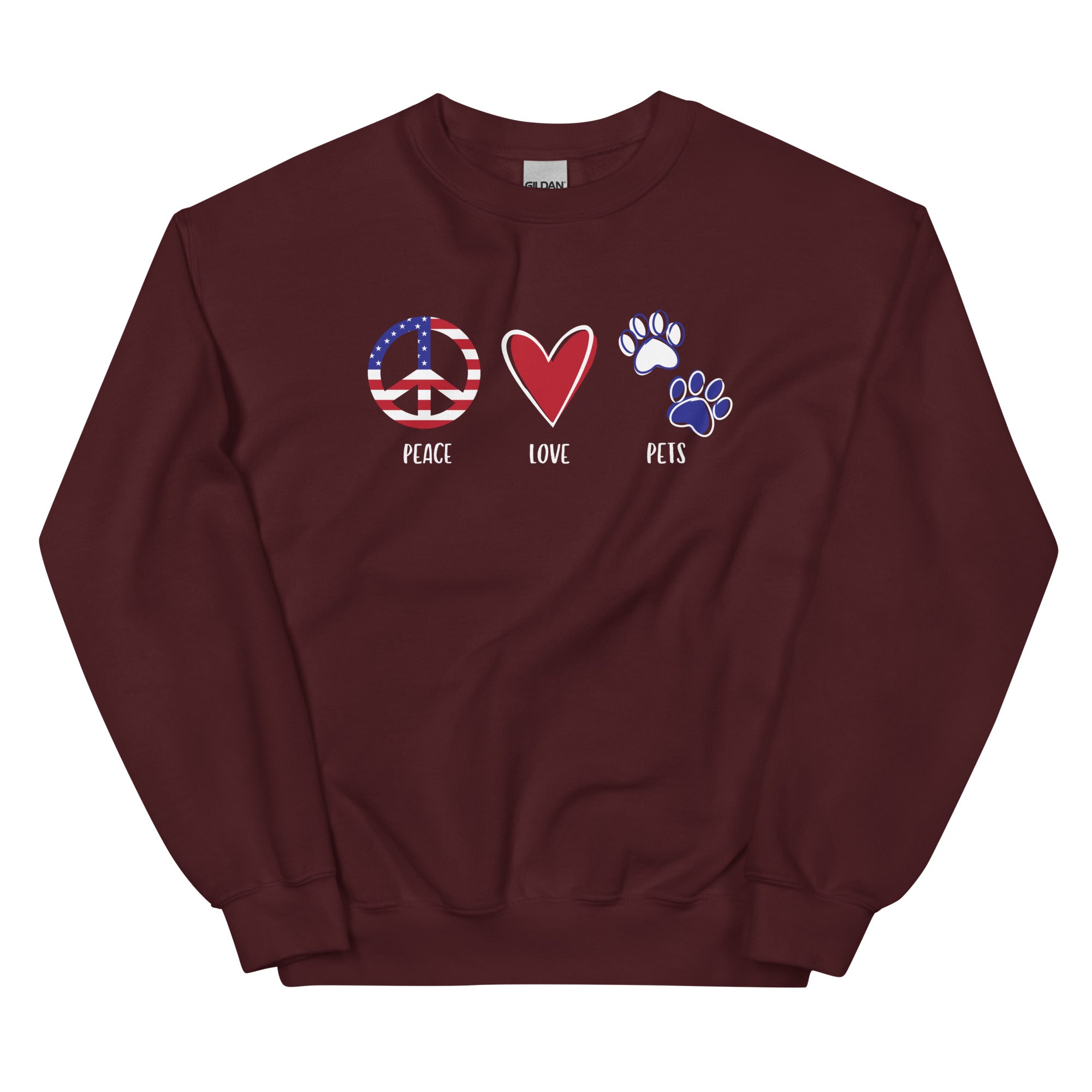Peace Love & Pets Crewneck Sweatshirt、mySite、camillekostekn