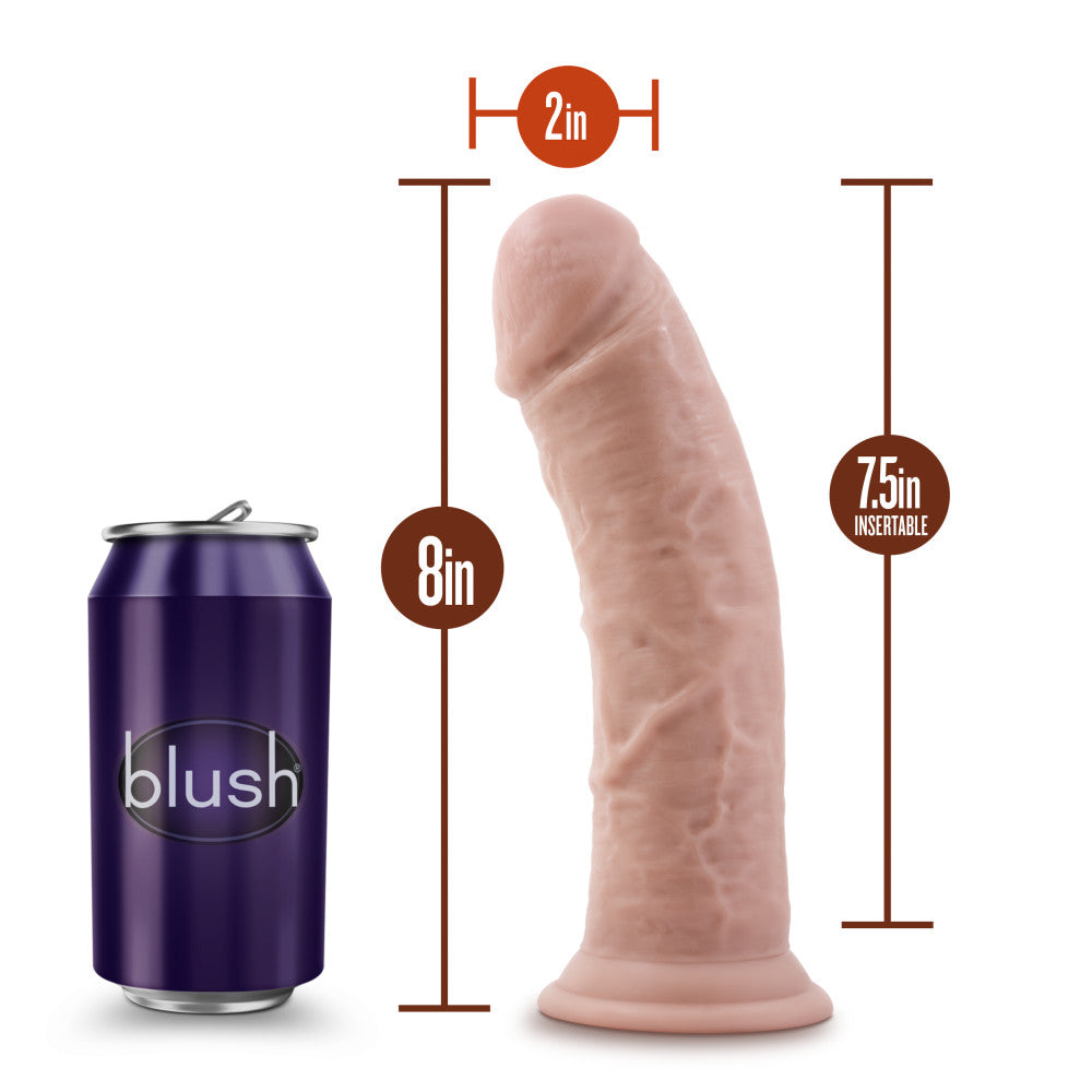 Dr. Skin By Blush® | Realistic Vanilla 8-Inch Long Dildo With Suction Cup Base、mySite、bottomscart