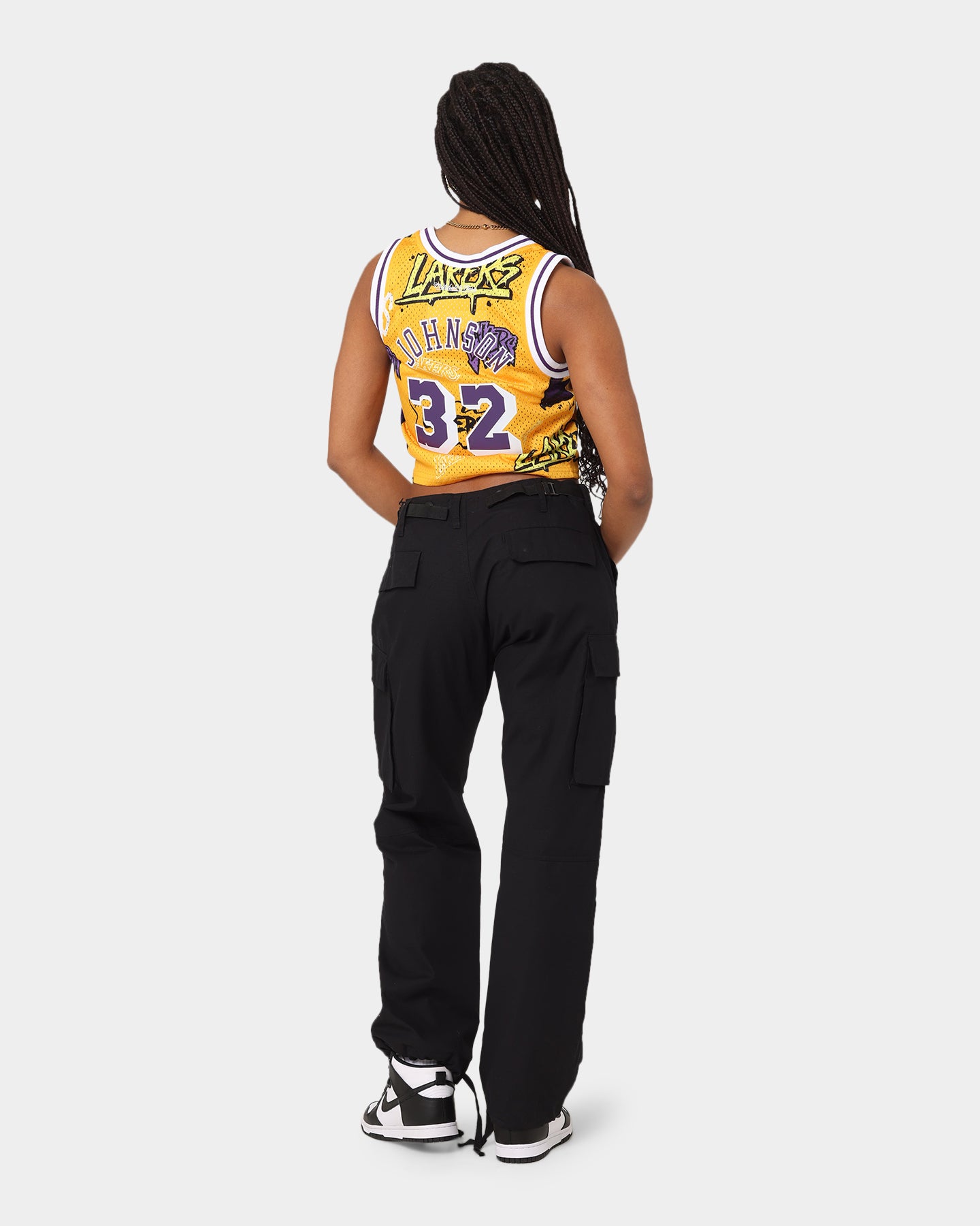 Mitchell & Ness Women's Magic Johnson Los Angeles Lakers Slap Sticker Crop Tank Yellow、mySite、zt4zffjzw