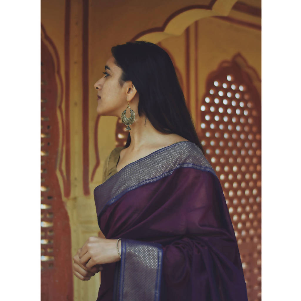 Maheshwari Cotton Silk Saree | Purple、mySite、camillekostekn