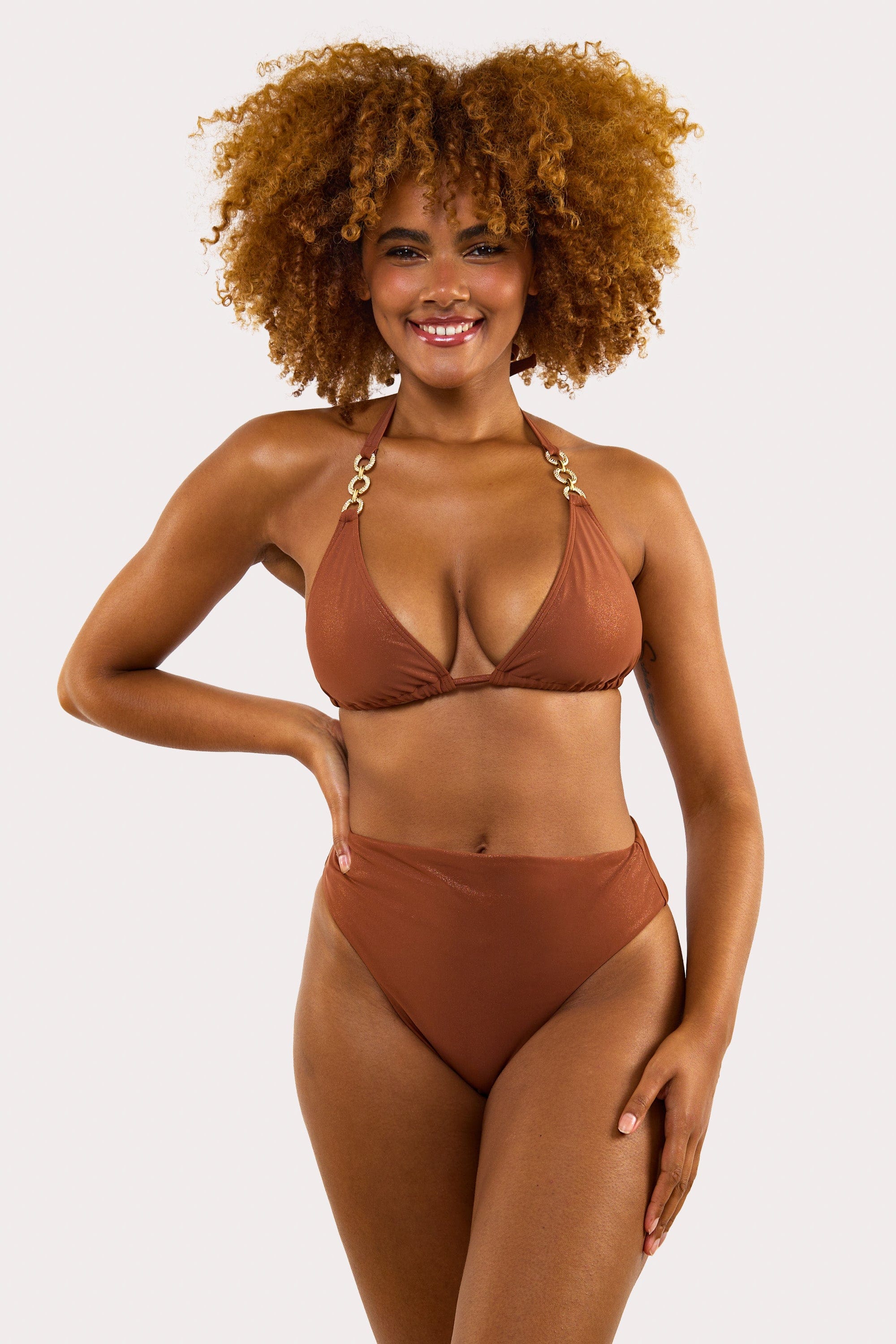 Morgan Bronze Glitter Mix & Match High-Waist Brief、mySite、bengalsvssteelers