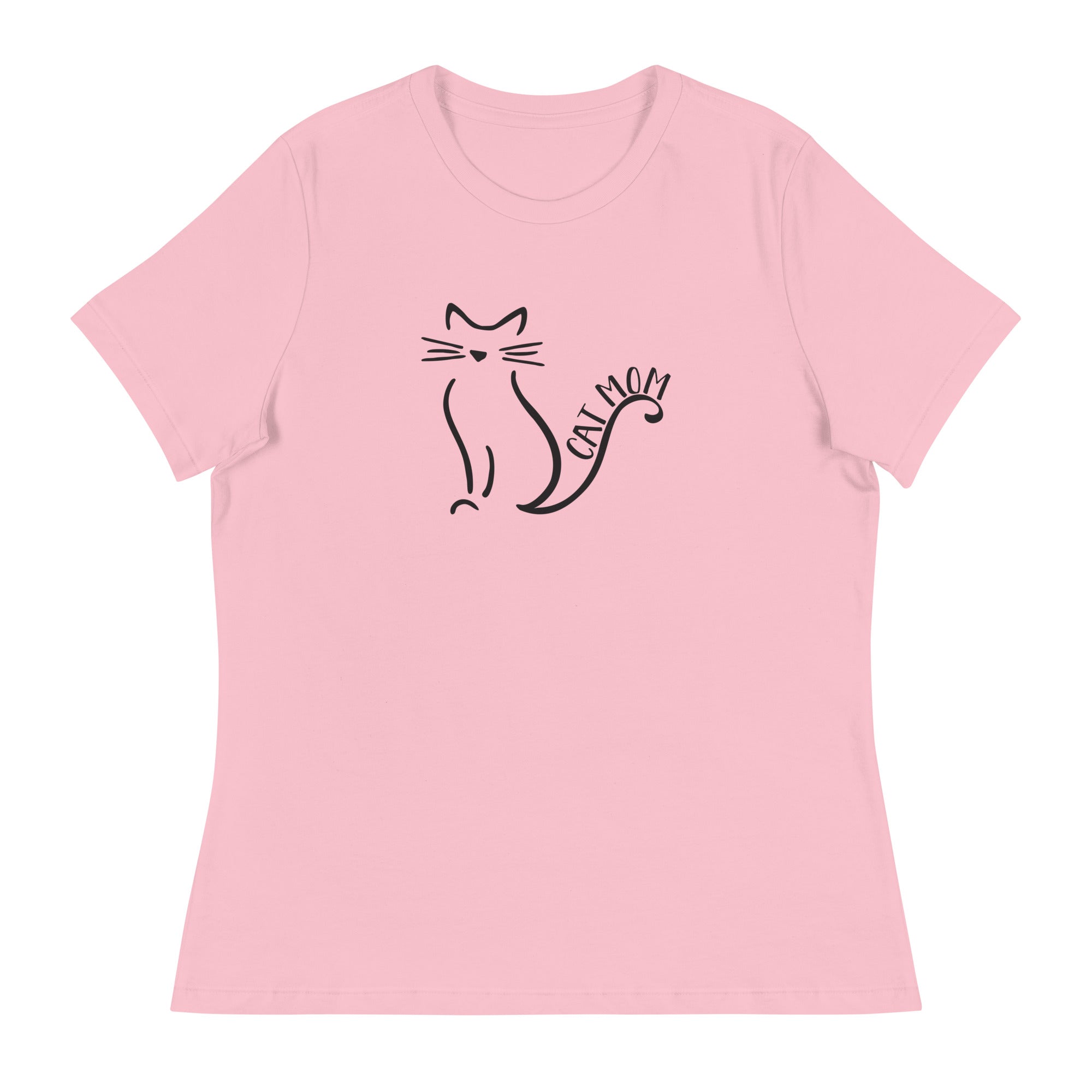 Cat Mom Outlined Women's Relaxed T-Shirt、mySite、camillekostekn