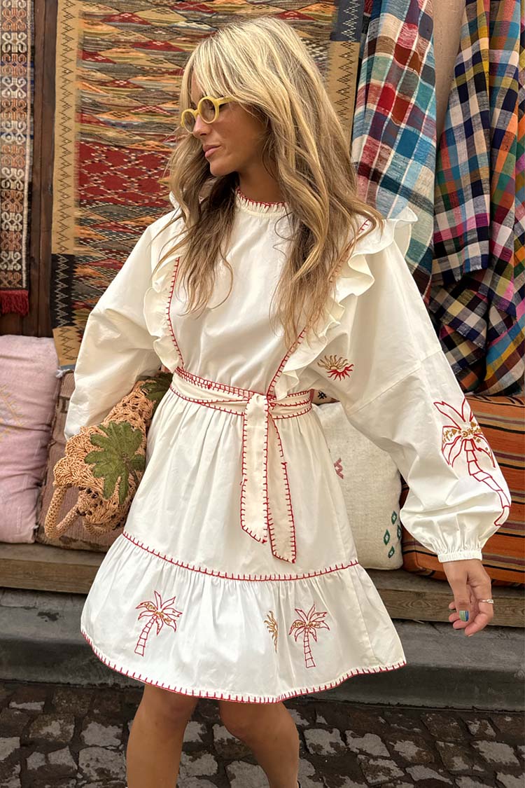 Cream And Red Pollenca Mini Dress、mySite、solidvoid